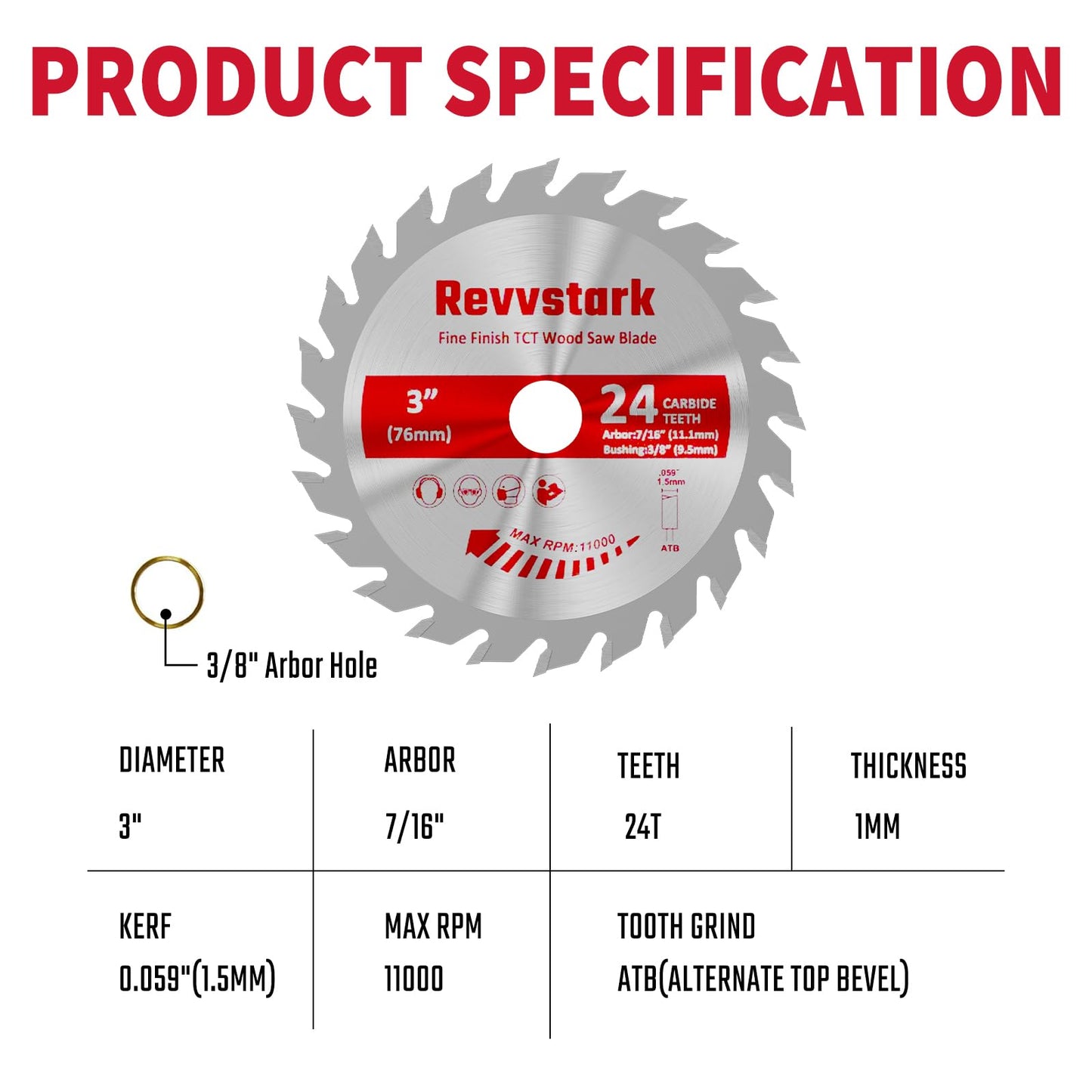 Circular Saw Blade 6-1/2" 24T&60T, Carbide Tipped Teeth, TCT Saw Blades for Cutting Various Wood, Plastic and Composite Materials, 5/8" Arbor, Fit Dewalt Craftsman Ryobi Milwaukee