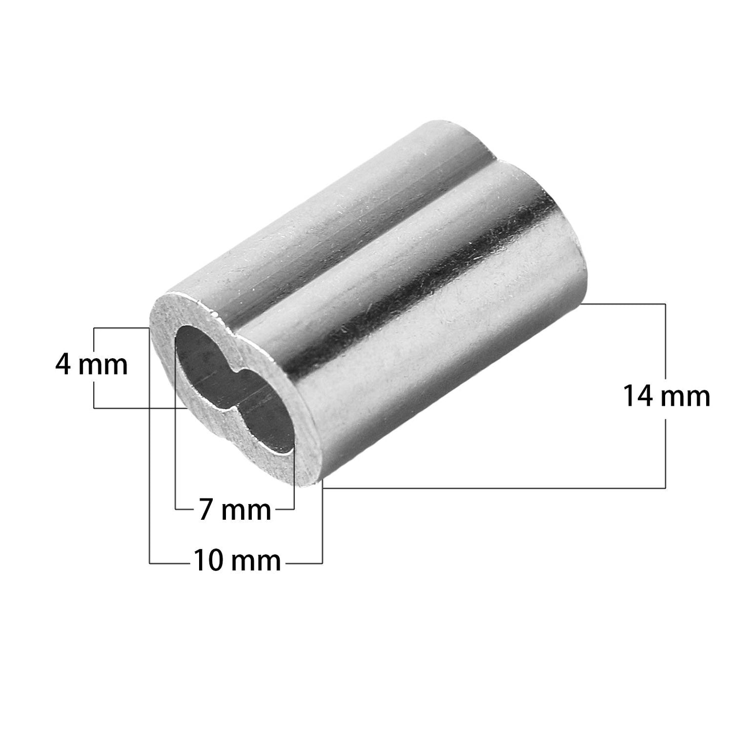 HSTECH 3/32" (2.5mm) 100PCS Aluminum Crimping Loop Sleeve for Wire Rope, Cable Ferrule