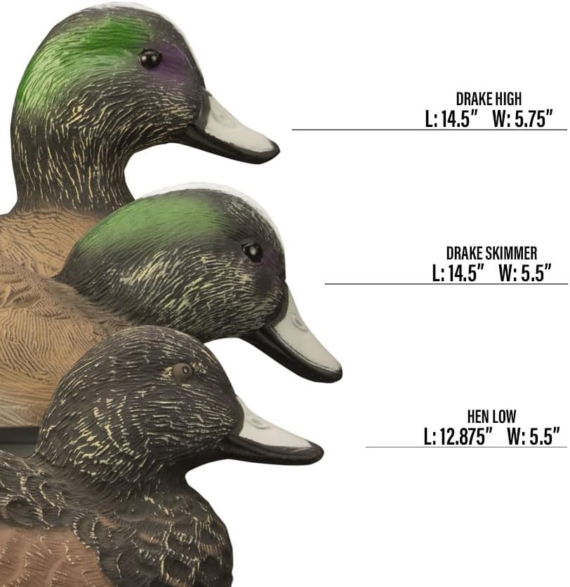 Higdon Outdoors Standard Widgeon Duck Decoys, Foam-Filled