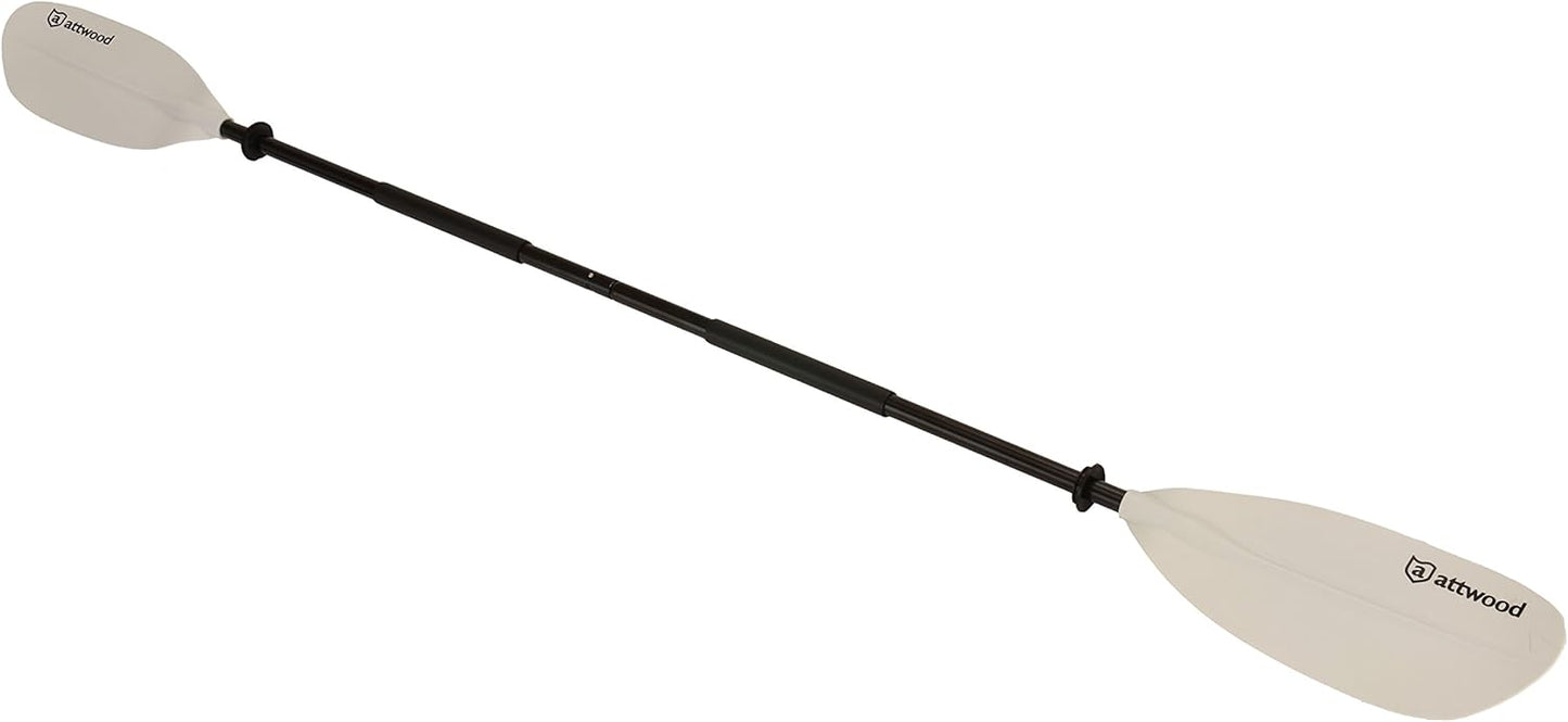 Attwood Kayak Paddle, Asymmetrical, 2-Piece, Heavy-Duty Aluminum with Comfort Grips, 7 Feet