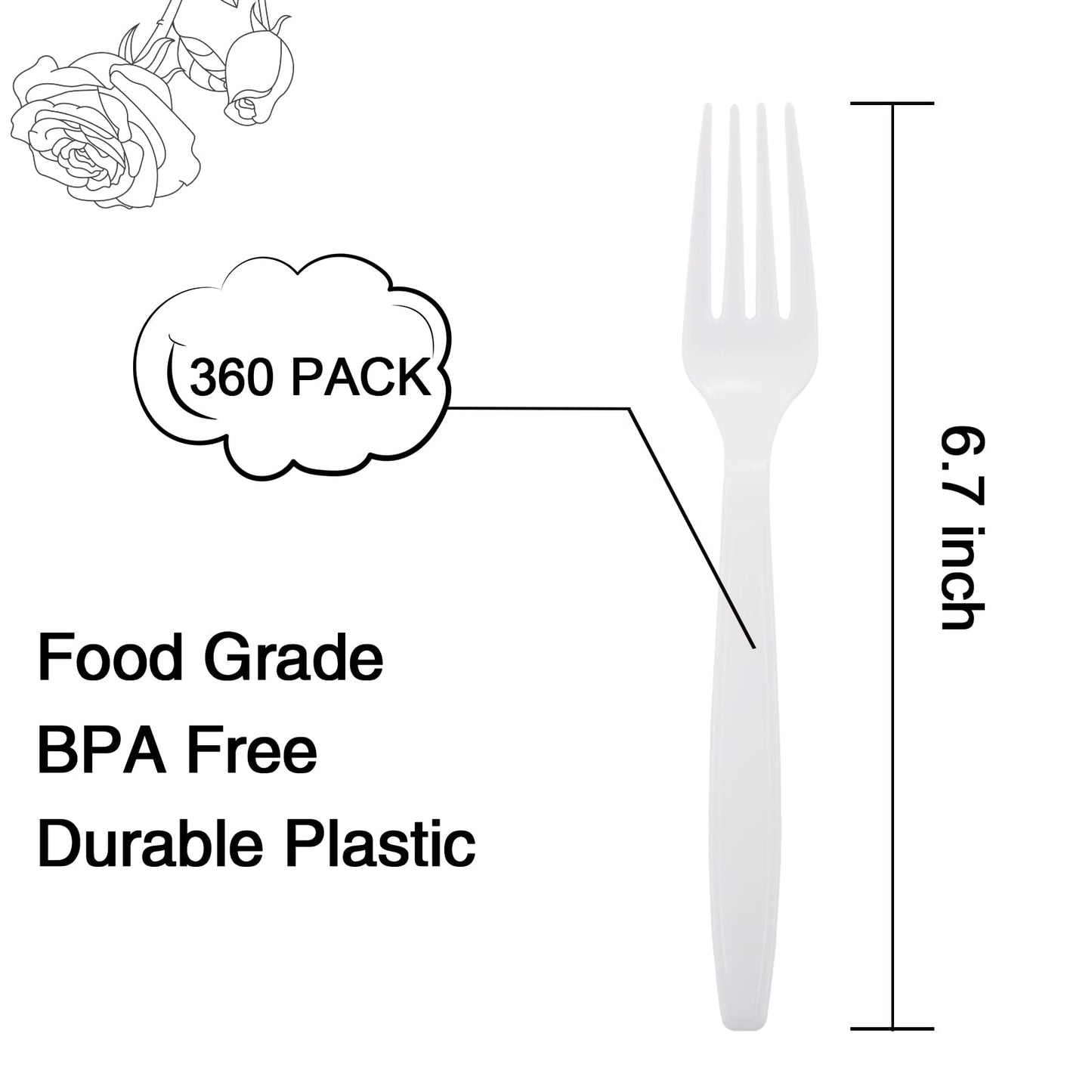 Liacere 360PCS Clear Plastic Knives Disposable - Heavy DutyBPA-Free - Heat Resistant, Solid and Durable Disposable Knives Bulk, Premium Plastic Knives Heavy Duty for Party Supply