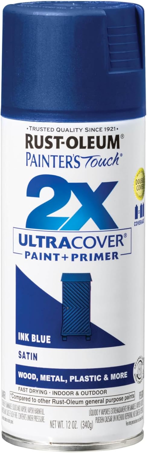 Rust-Oleum 331182 Painter's Touch 2X Ultra Cover Spray Paint, 12 oz, Ultra Matte Black