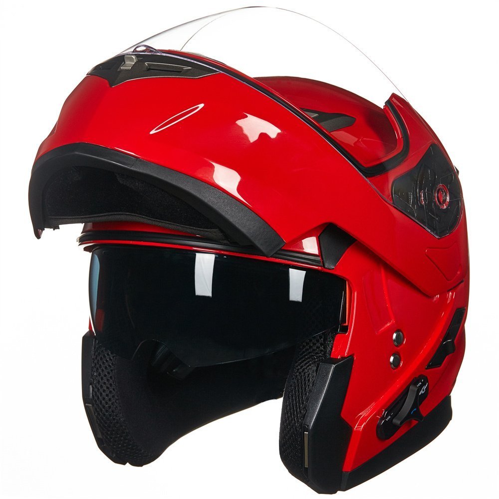 ILM Bluetooth Integrated Modular Flip up Full Face Motorcycle Helmet Sun Shield Mp3 Intercom Model 953/953 PRO