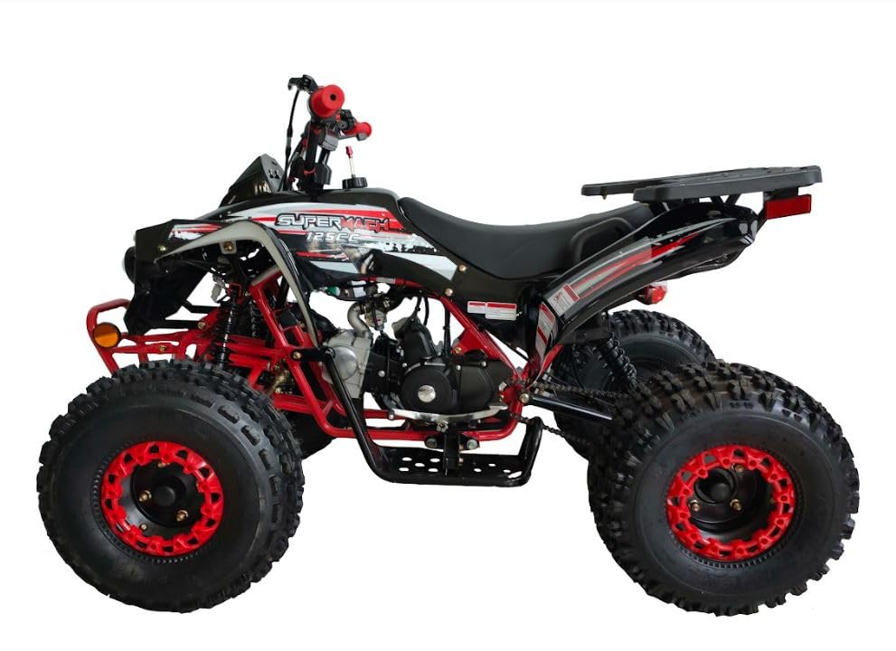 HHH ATV 125cc Vitacci ATV Quad Youth Utility Style ATV 125cc ATV Fully Automatic with Reverse Gas ATV 4 Wheeler ATVs Quads Big 19/18 inch Tires (Orange)