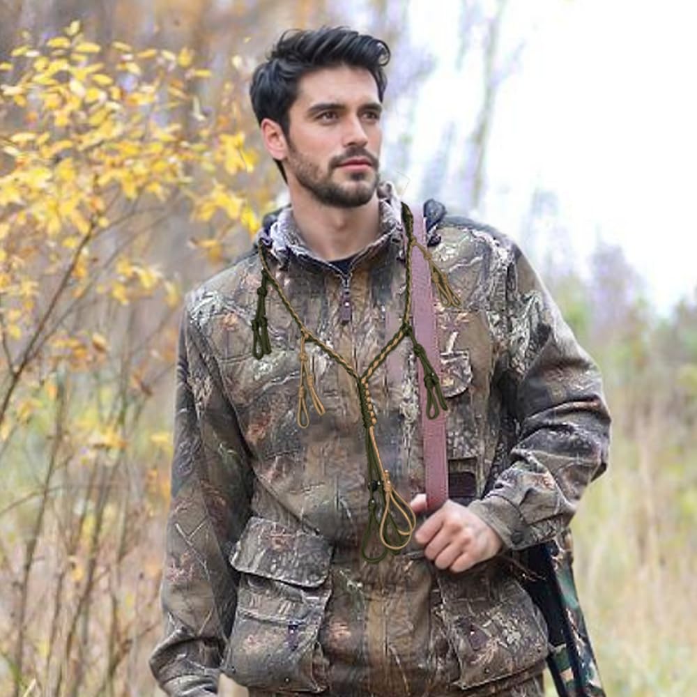 Duck Call Lanyard with 12 Adjustable Loops Paracord Hunting Goose Calls Duck Hunting Accessories Hand Braided Goose Calls for Predator Ducks Goose Hanger