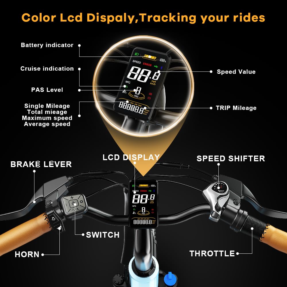 Cityrang 2.0 Electric Bike for Adults with 1000W Peak Motor, 15AH Removable Battery and up to 70Miles 25MPH,UL Certified 26" Electric Commuter Bike with 7-Speed and Adjust Front Suspension