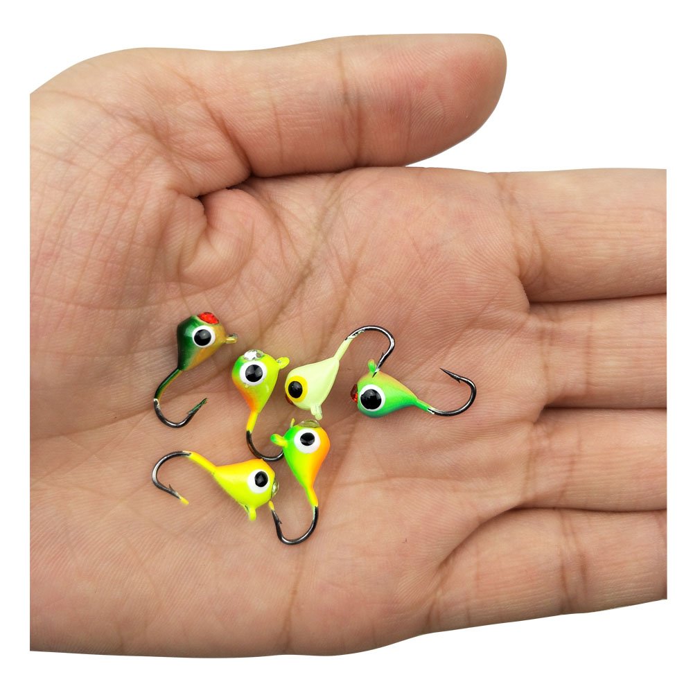 Ice Fishing Jigs with Treble Hooks Lead Jig Hooks Winter Metal Lures