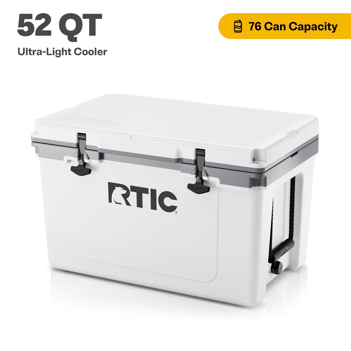 RTIC Ultra-Light 52 Quart Hard Cooler Insulated Portable Ice Chest Box for Beach, Drink, Beverage, Camping, Picnic, Fishing, Boat, Barbecue, 30% Lighter Than Rotomolded Coolers