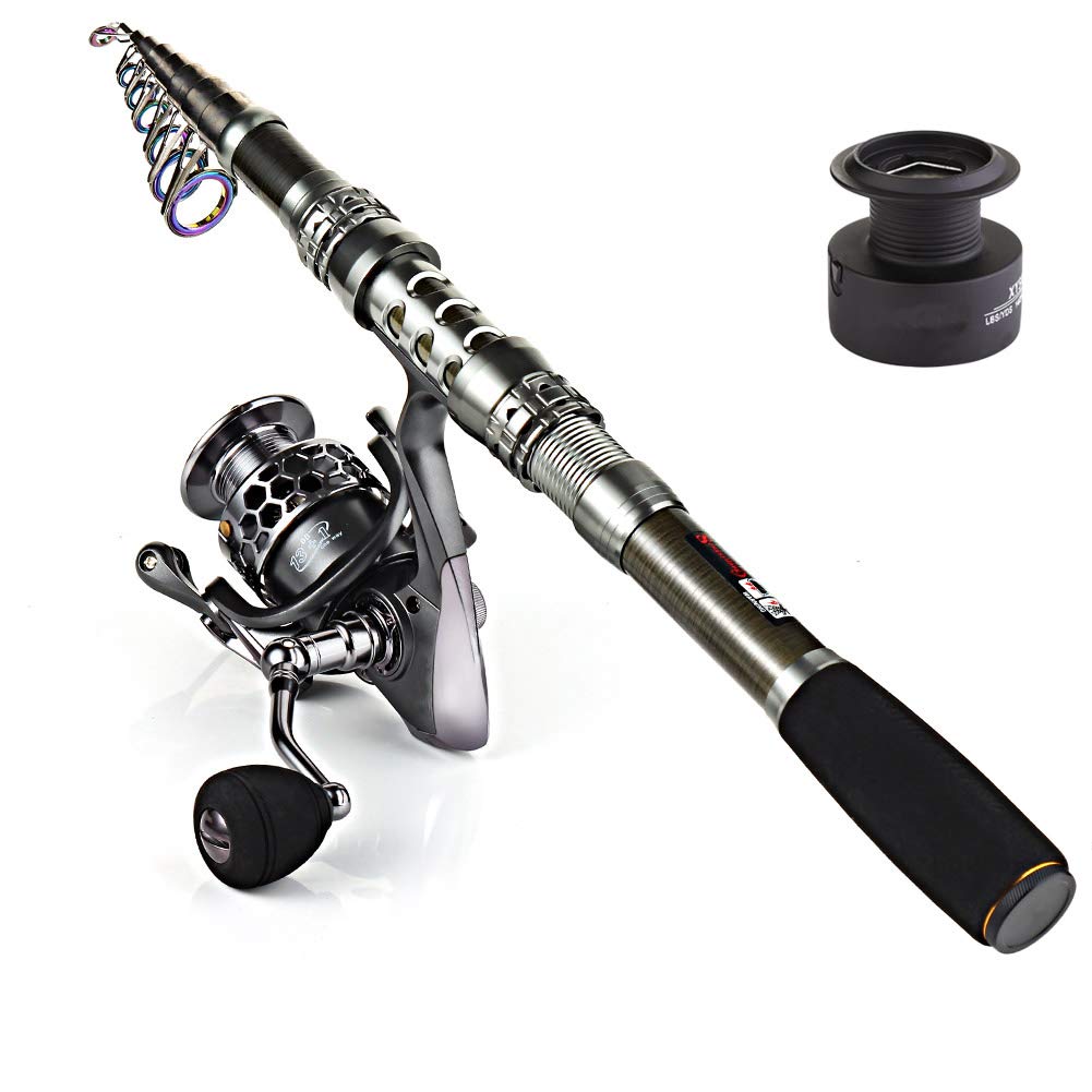 Sougayilang Telescopic Fishing Rod Reel Combos with Carbon Fiber Fishing Pole Spinning Reels and Fishing Accessories