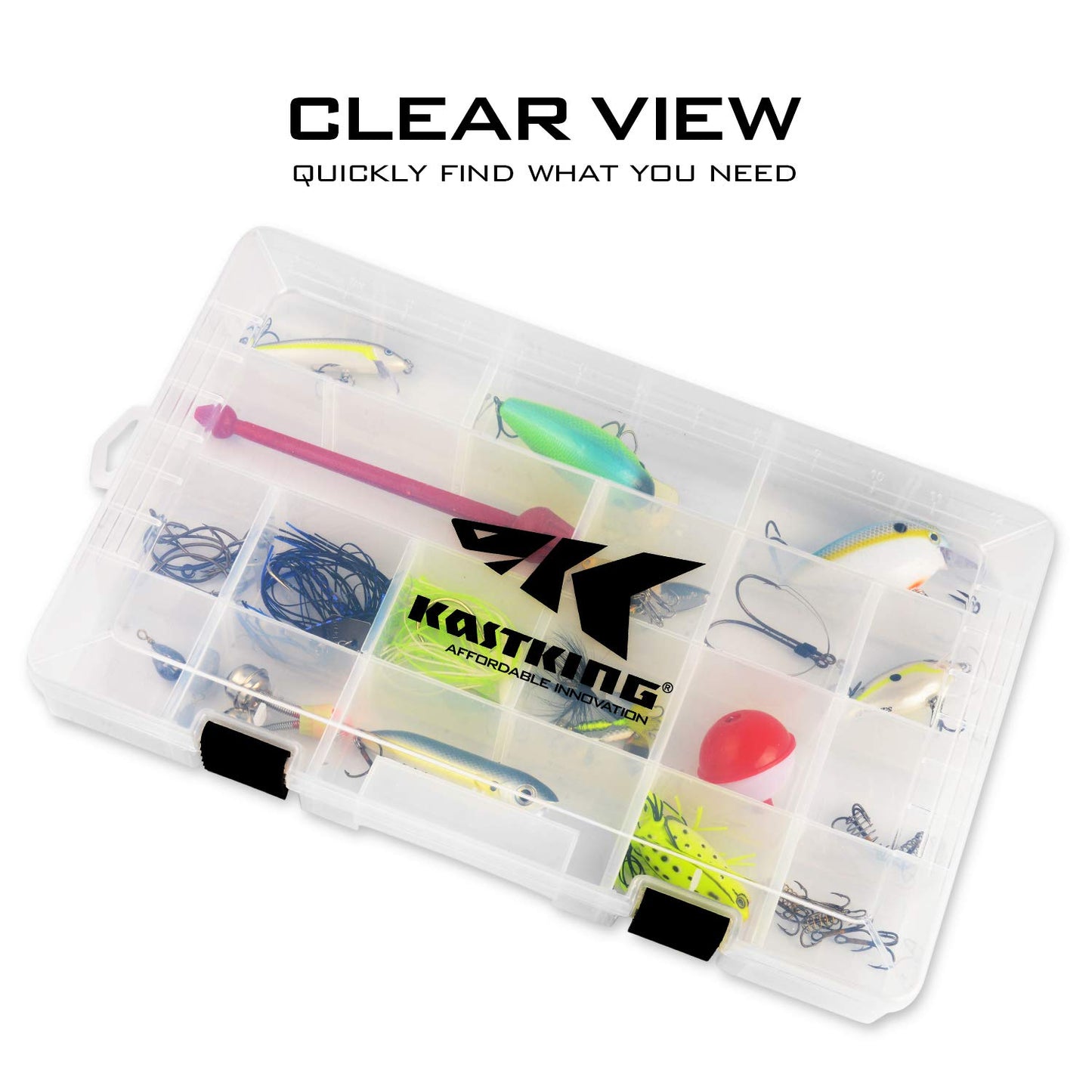KastKing Tackle Boxes, Plastic Box, Plastic Storage Organizer Box with Removable Dividers - Fishing Tackle Storage - Box Organizer - 2 Packs /4 Packs Tackle Trays - Parts Box