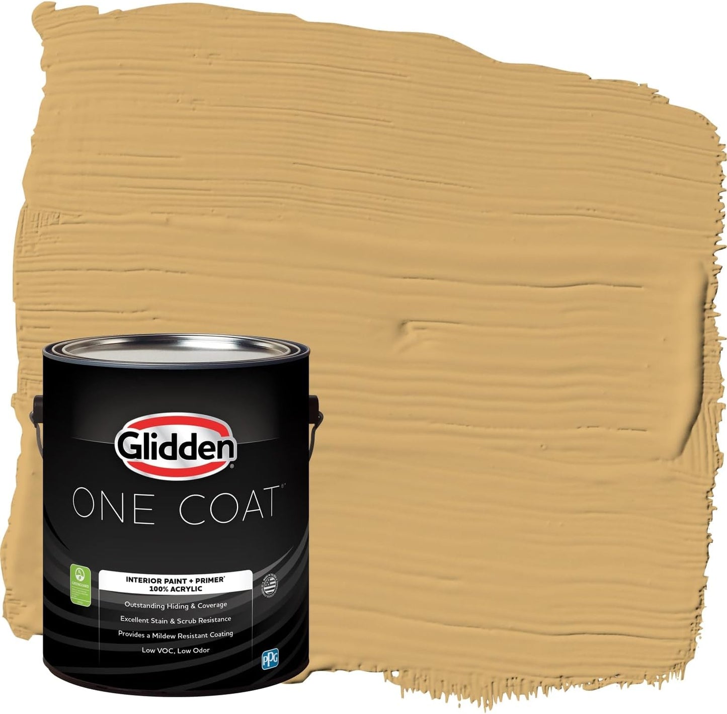 Glidden Interior Paint + Primer: Beige/Toasted Almond, One Coat, Semi-Gloss, 1-Quart