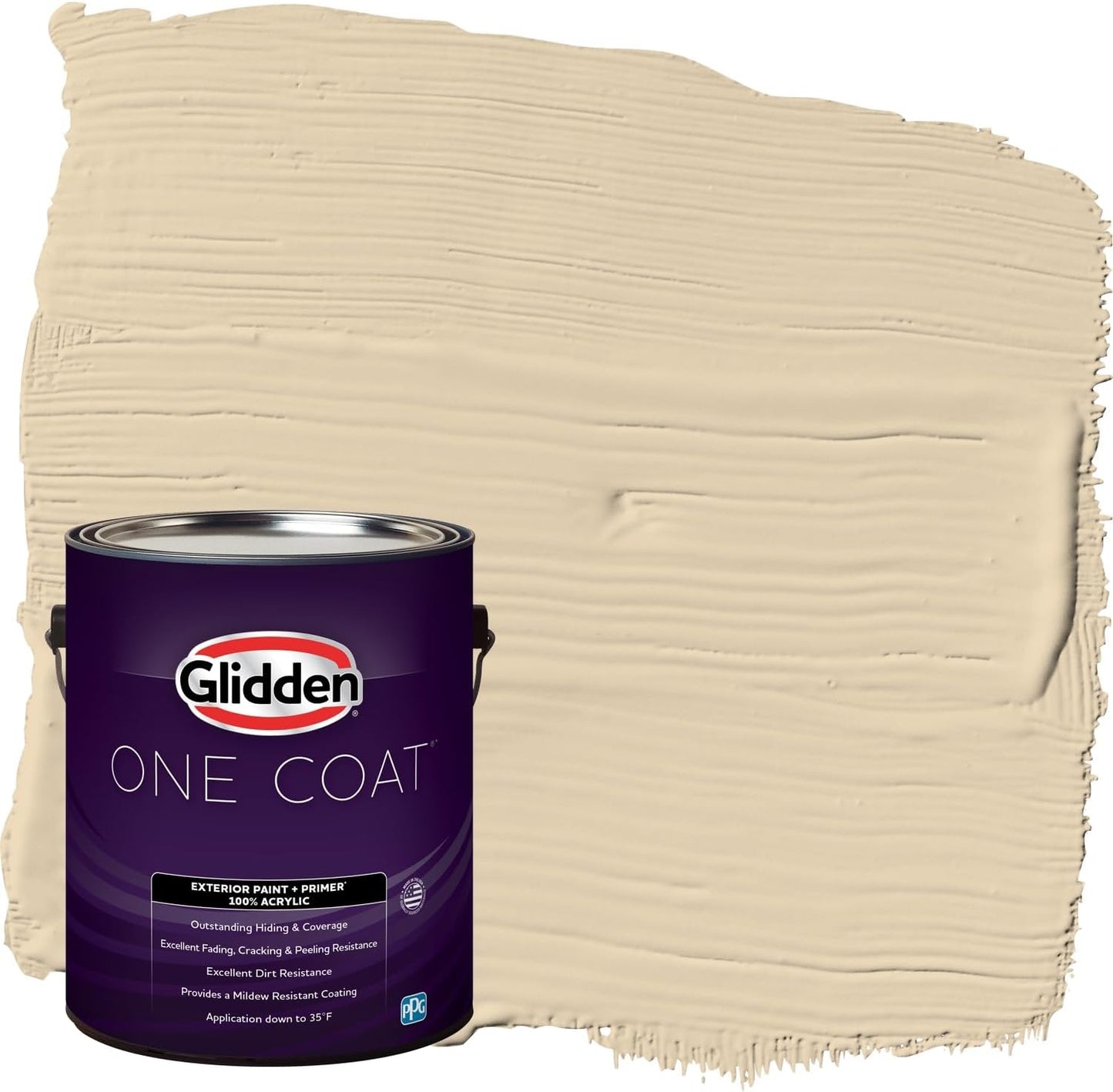 Glidden Exterior Paint + Primer: Beige/Pony Tail, One Coat, Semi-Gloss, 1-Gallon