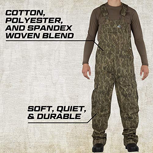 Mossy Oak Cotton Mill 2.0 Camo Hunting Bibs, Uninsulated Camo Overalls for Men