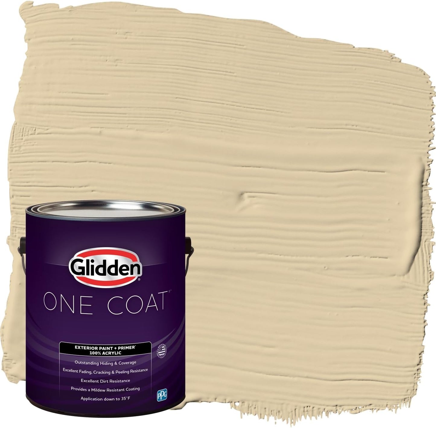Glidden Exterior Paint + Primer: Beige/Pony Tail, One Coat, Semi-Gloss, 1-Gallon