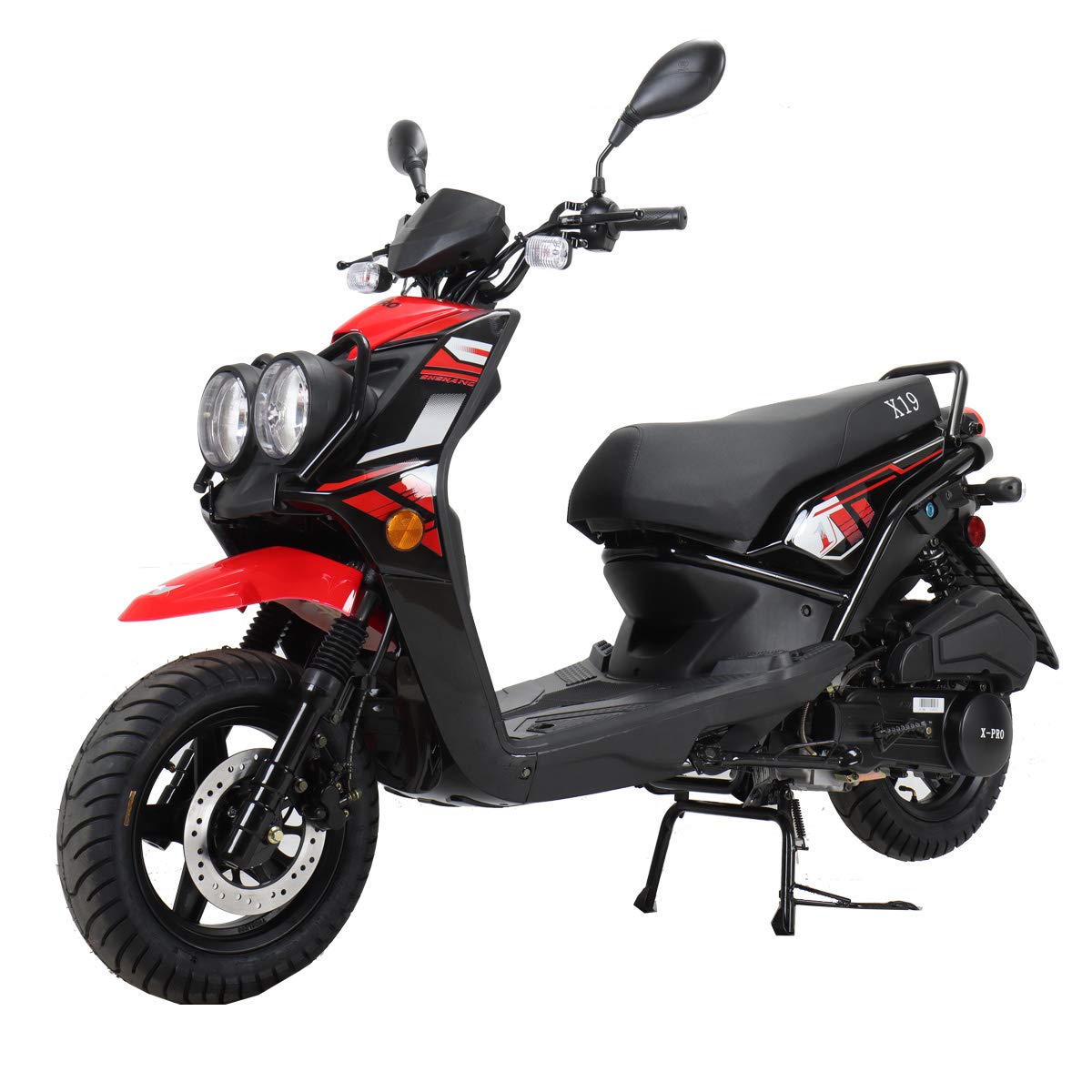 X-PRO 150cc Adult Moped Street Gas Moped 150cc Bike with 12" Aluminum Wheels (Black)