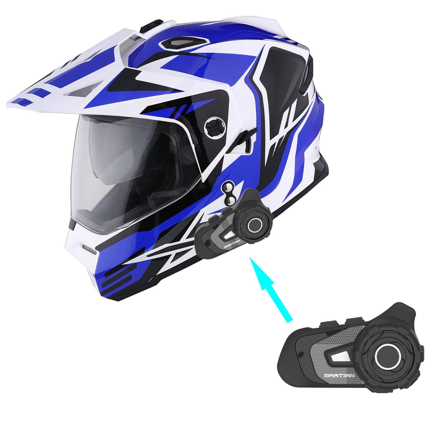 1Storm Dual Sport Motorcycle Motocross Off Road Full Face Helmet Dual Visor: HF802