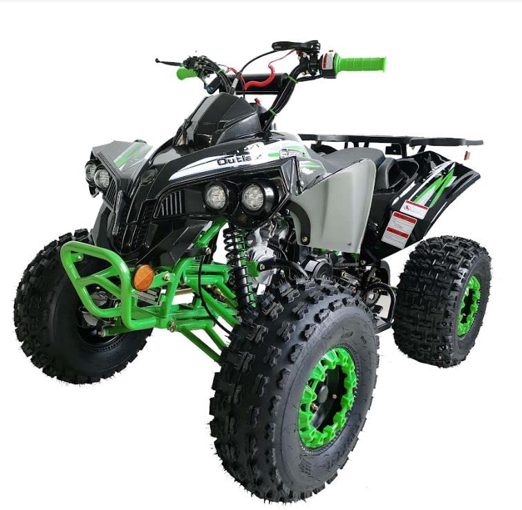 HHH Upgraded 125cc ATV Sports ATV Quad Youth Utility Style 125cc ATV Fully Automatic with Reverse Gas ATV 4 Wheeler Outlander ATV Quads Big 19/18 inches Tires (Green)