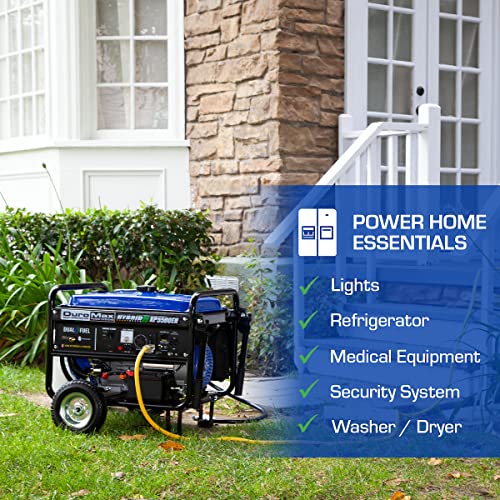 DuroMax XP13000EH 13,000-Watt Dual Fuel Portable Generator - Gas & Propane, Electric Start, Whole Home Backup Power, Transfer Switch Ready, RV & Emergency Ready