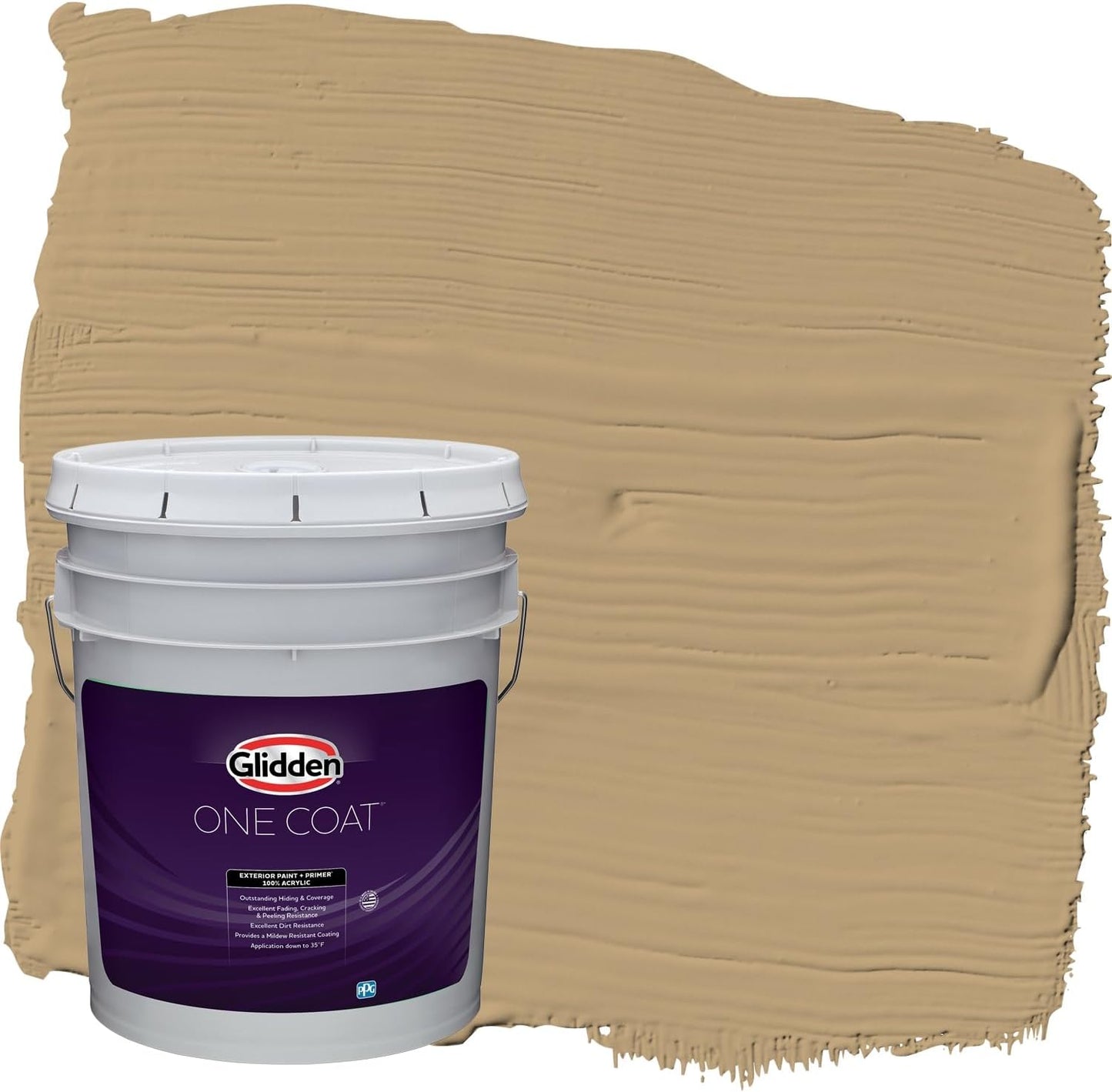 Glidden Exterior Paint + Primer: Beige/Pony Tail, One Coat, Semi-Gloss, 1-Gallon