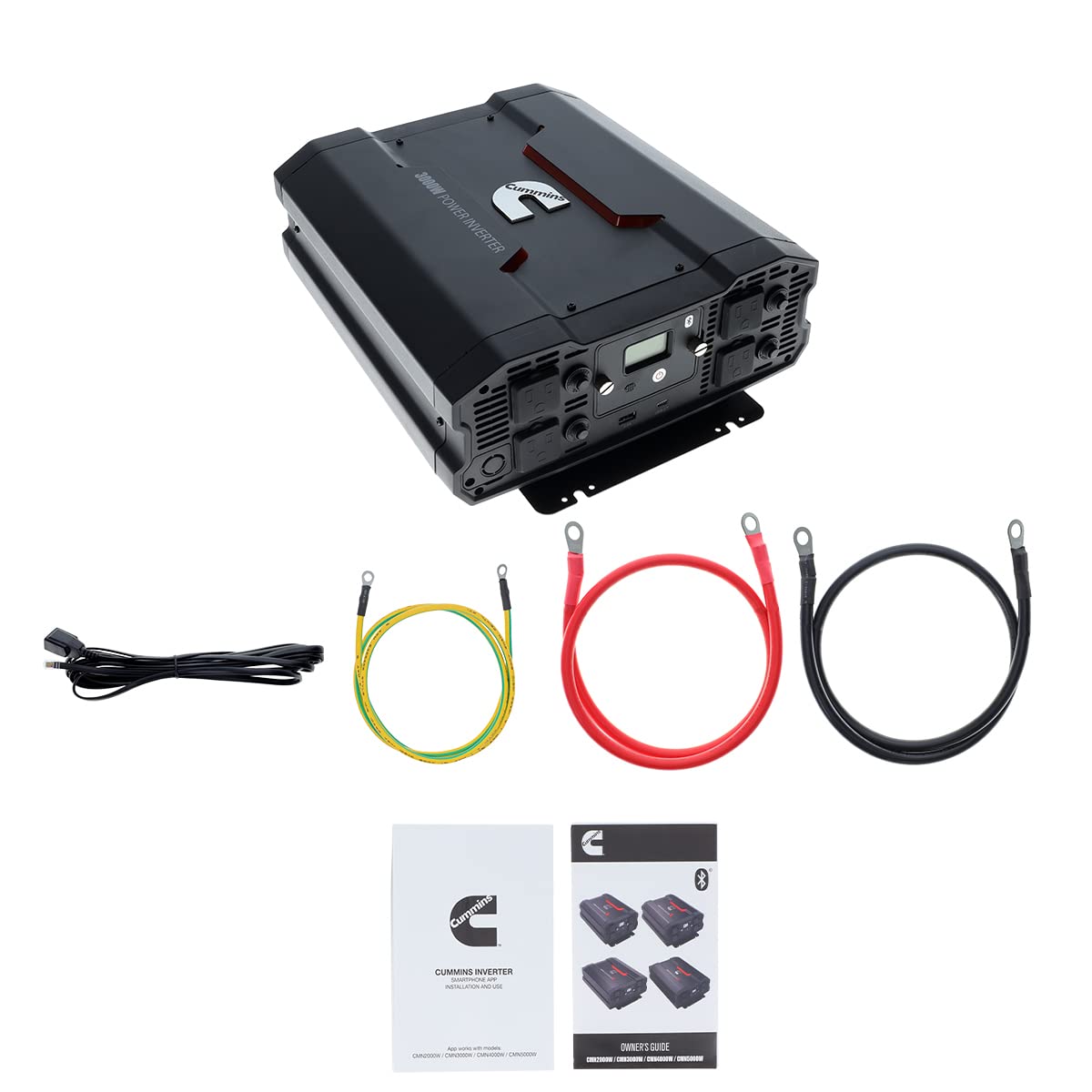 Cummins 5000 Watts Inverter Modified Sine Wave Truck Inverter 12 Volts to 110 Volts Four AC Outlets Two USB Ports (Plus Cable Kit)- CMN5000W - Inverters for Vehicles, Van Life, Camping
