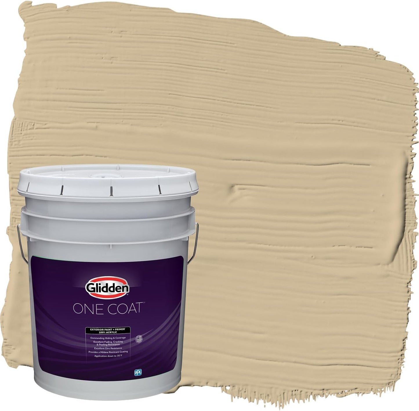 Glidden Exterior Paint + Primer: Beige/Pony Tail, One Coat, Semi-Gloss, 1-Gallon