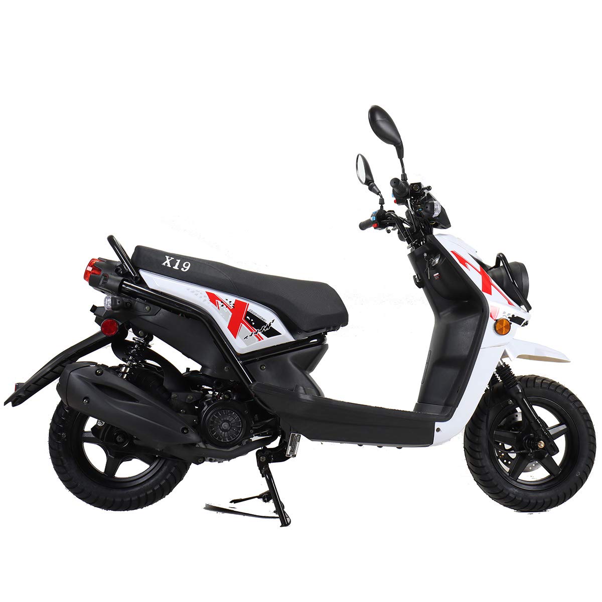 X-PRO 150cc Adult Moped Street Gas Moped 150cc Bike with 12" Aluminum Wheels (Black)