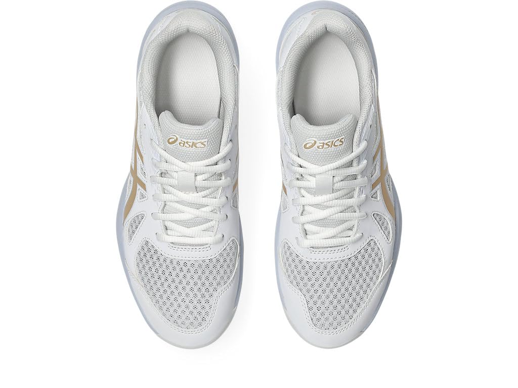 ASICS Women's Upcourt 6 Volleyball Shoes, 12, White/Champagne