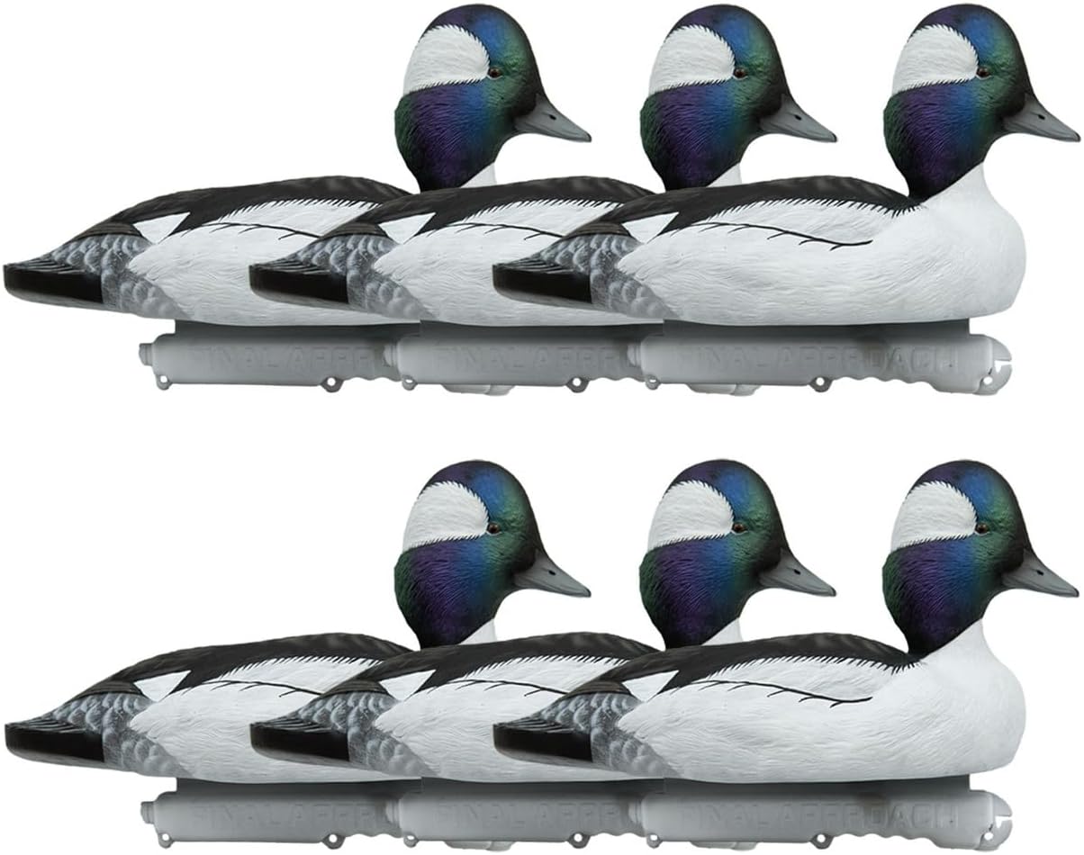 duck head fish hook deer antler flying ducks Final Approach Live Bufflehead Floating Duck Decoys, 6 Pack