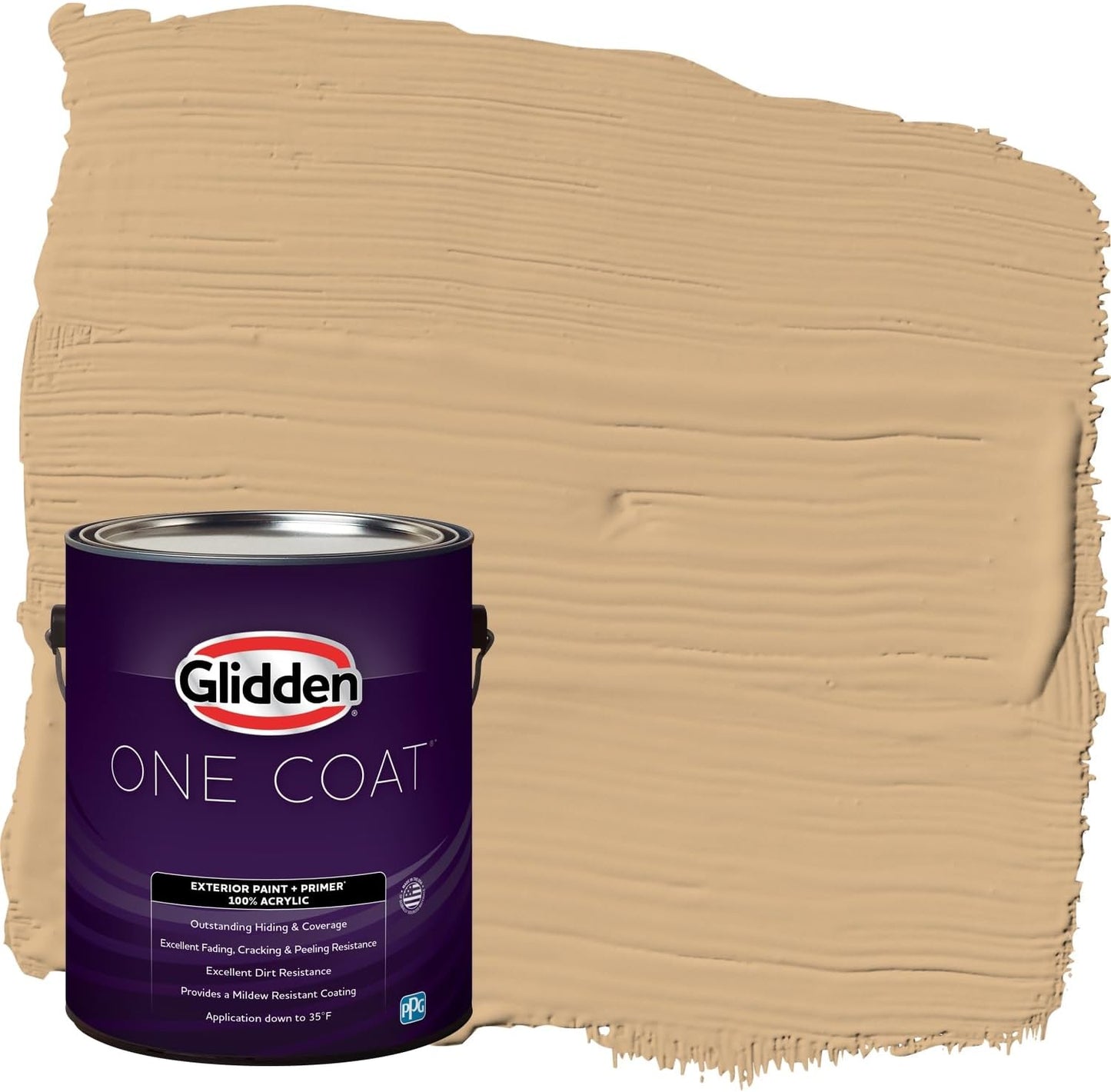 Glidden Exterior Paint + Primer: Beige/Pony Tail, One Coat, Semi-Gloss, 1-Gallon