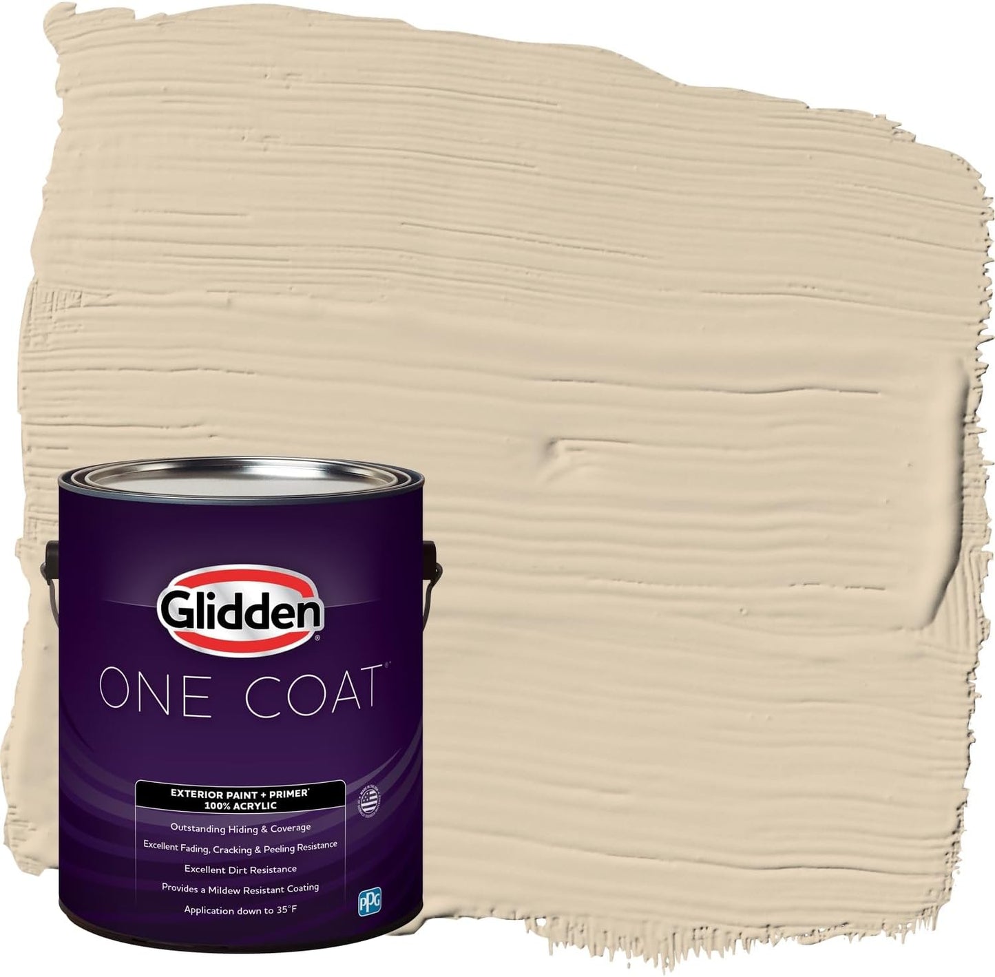 Glidden Exterior Paint + Primer: Beige/Pony Tail, One Coat, Semi-Gloss, 1-Gallon