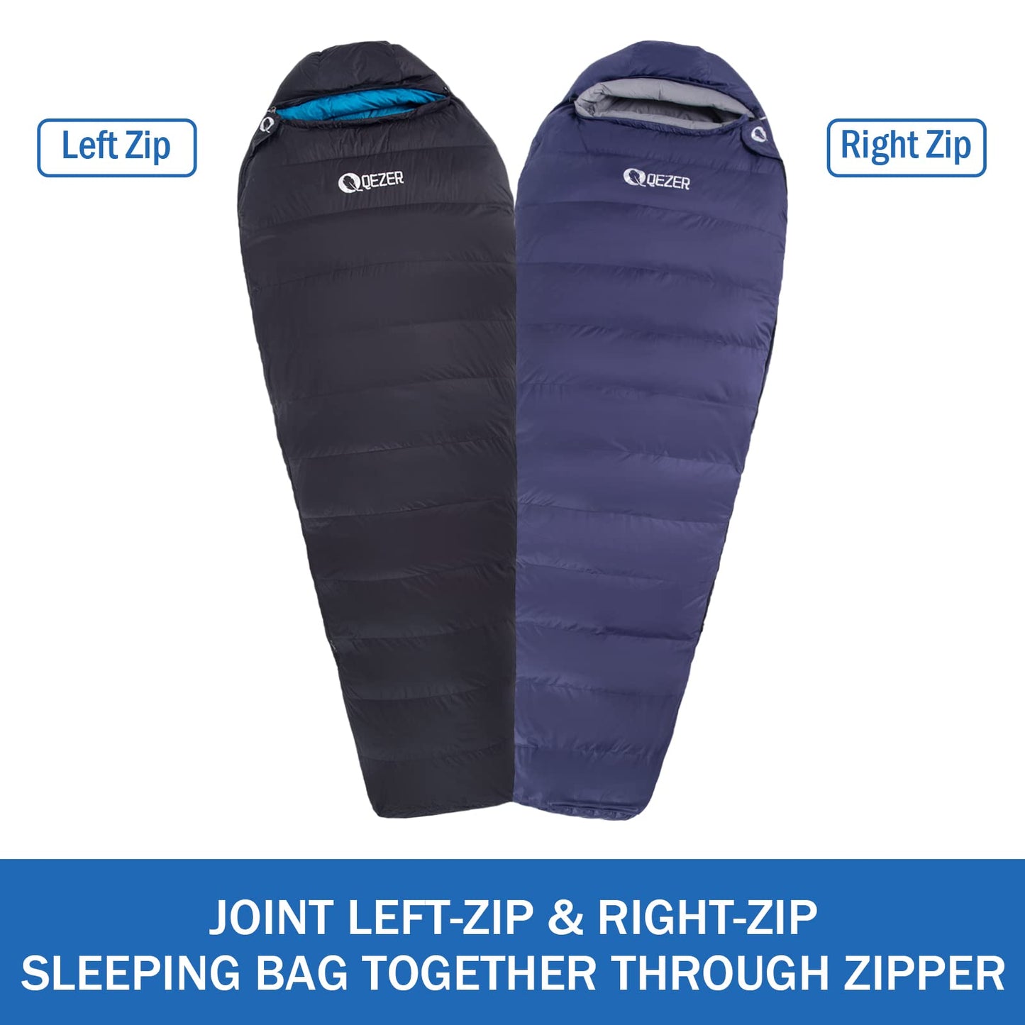 Down Sleeping Bag for Adults 0°F 10°F 15°F 20°F Backpacking Sleeping Bag for Cold Weather with Compression Sack