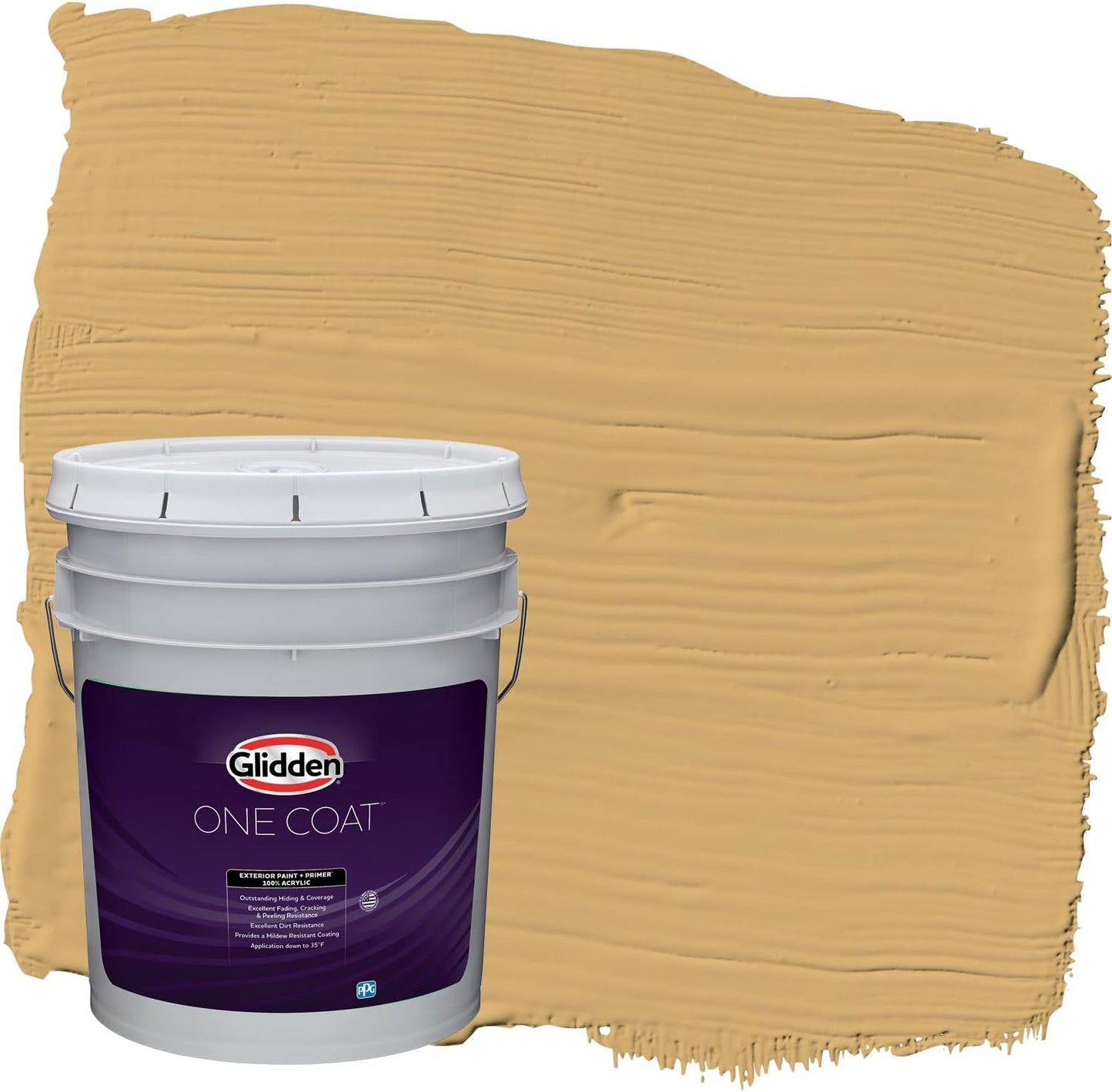 Glidden Exterior Paint + Primer: Beige/Pony Tail, One Coat, Semi-Gloss, 1-Gallon