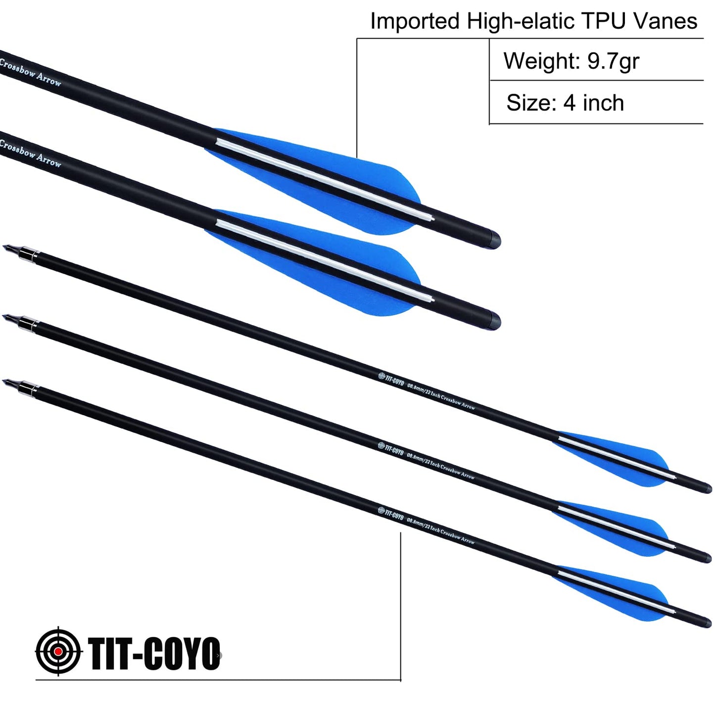 20 22 Inch Crossbow Bolts and Crossbow Broadheads Set Carbon Crossbow Arrows for Hunting and Outdoor Practice, 12pcs Arrows 12pcs Broadheads(24 Pack)