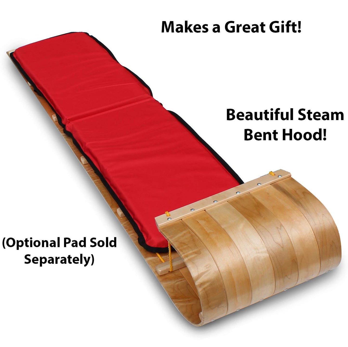 Flexible Flyer Wood Toboggan. Snow Sled Adults & Kids, 6'