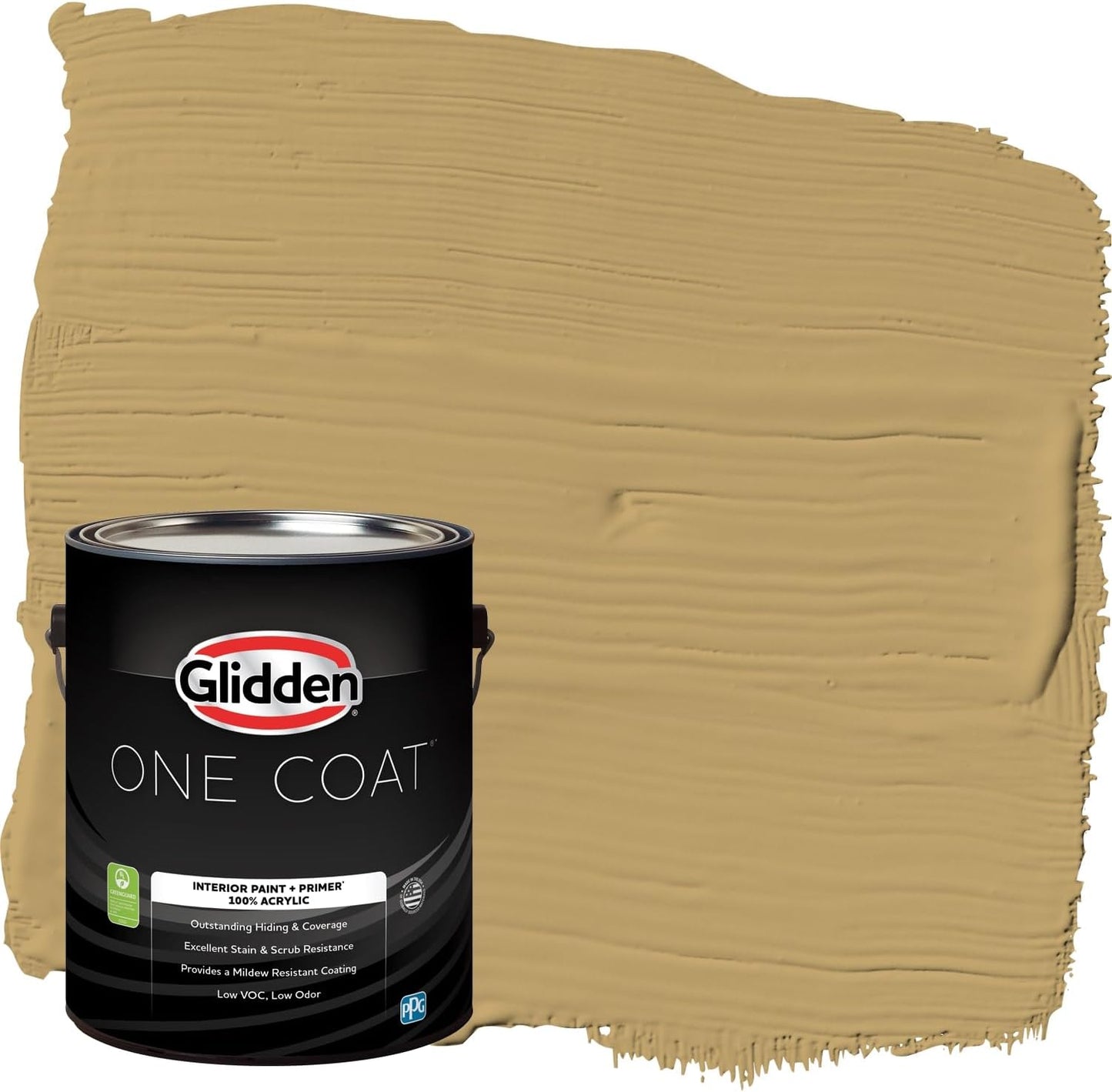 Glidden Interior Paint + Primer: Beige/Toasted Almond, One Coat, Semi-Gloss, 1-Quart
