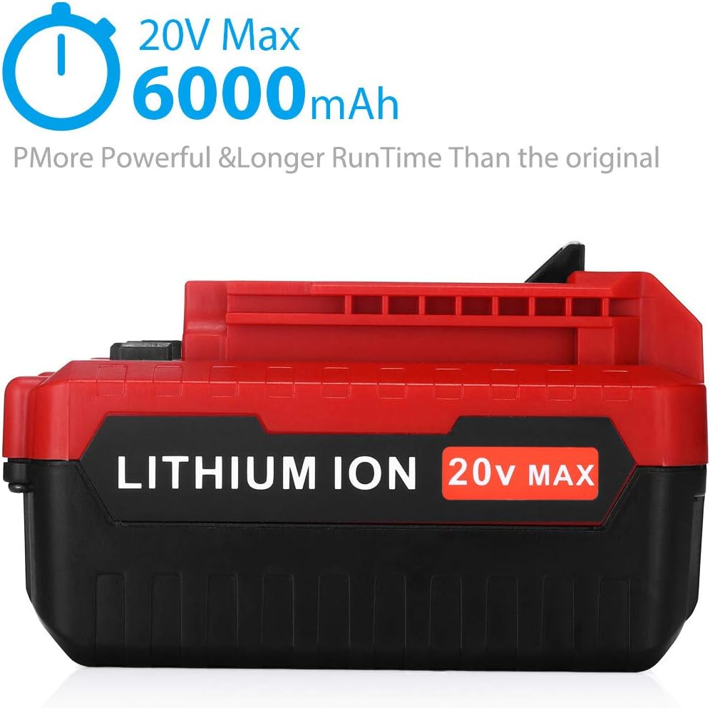 Powerextra 2 Pack 6.0Ah 20V MAX Lithium Replacement Battery Compatible with Porter Cable PCC685L PCC680L