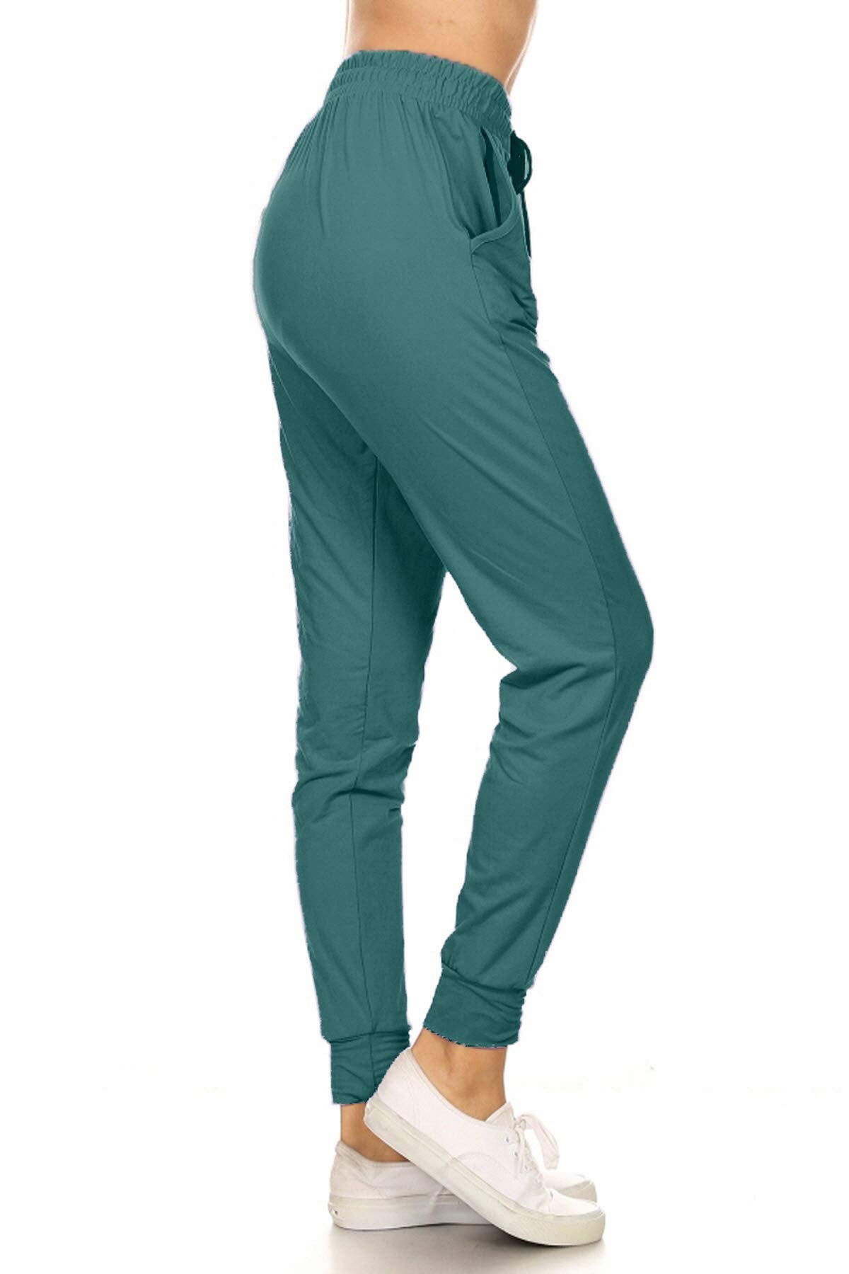 Leggings Depot Women's Relaxed-fit Jogger Track Cuff Sweatpants with Pockets for Yoga, Workout