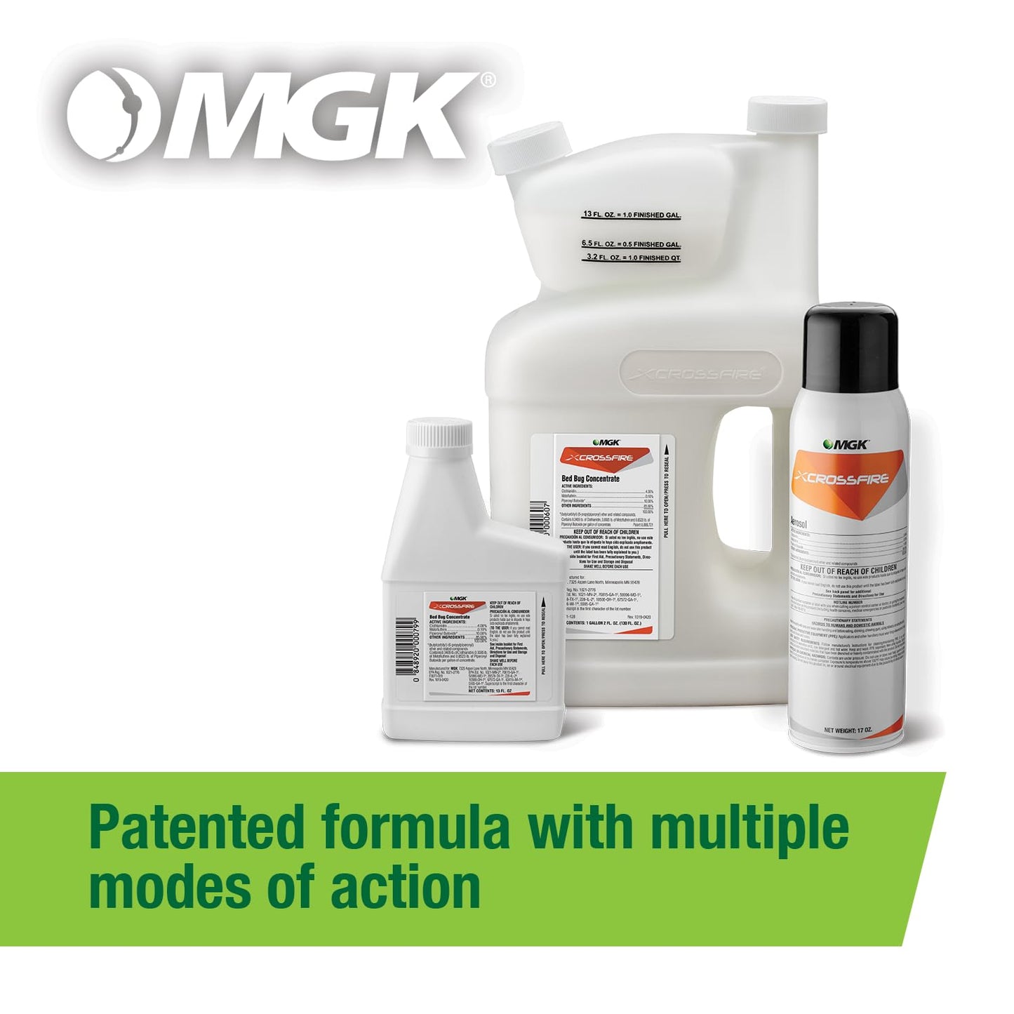 MGK Crossfire® Bed Bug Concentrate | Kills Pyrethroid-Resistant Bed Bug Strains | 13 oz | Non-Staining