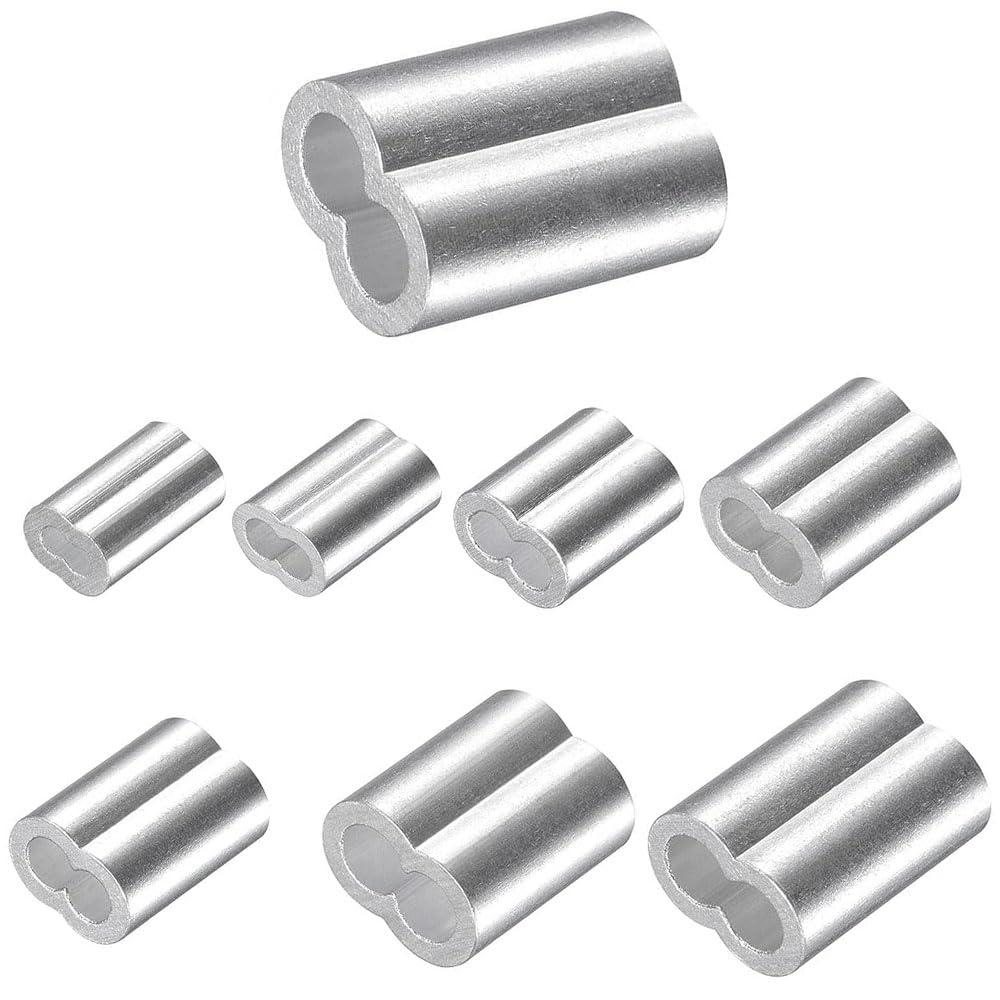 200 Pcs Aluminum Crimping Loop Sleeve 3/32",Cable Crimp Ferrules for Wire Rope and Cable (3/32''(2.5mm)-200pcs)