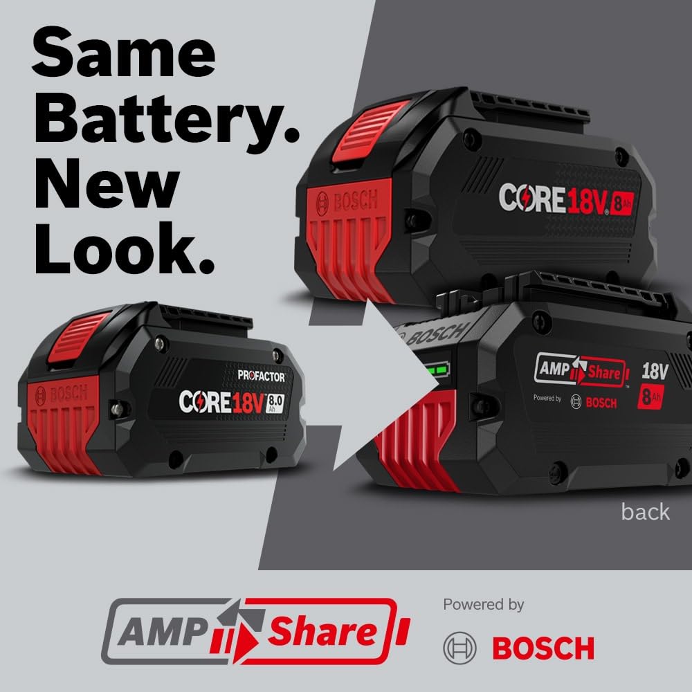Bosch GBA18V80-2PK 18V CORE18V® Lithium-Ion 8 Ah High Power Battery, 2-Pack