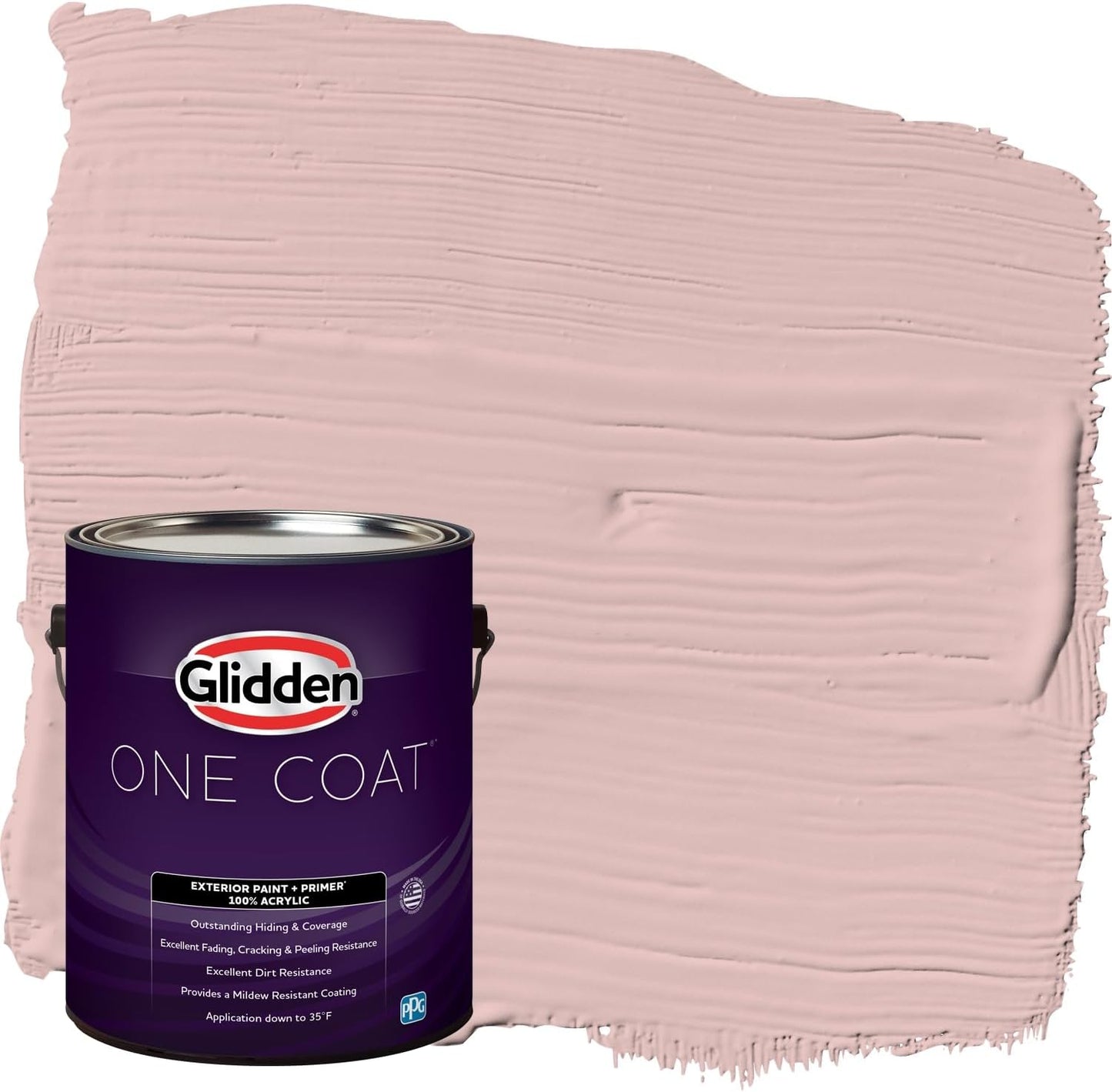 Glidden Exterior Paint + Primer: Pink/Ballet Slipper, One Coat, Semi-Gloss, 1-Gallon