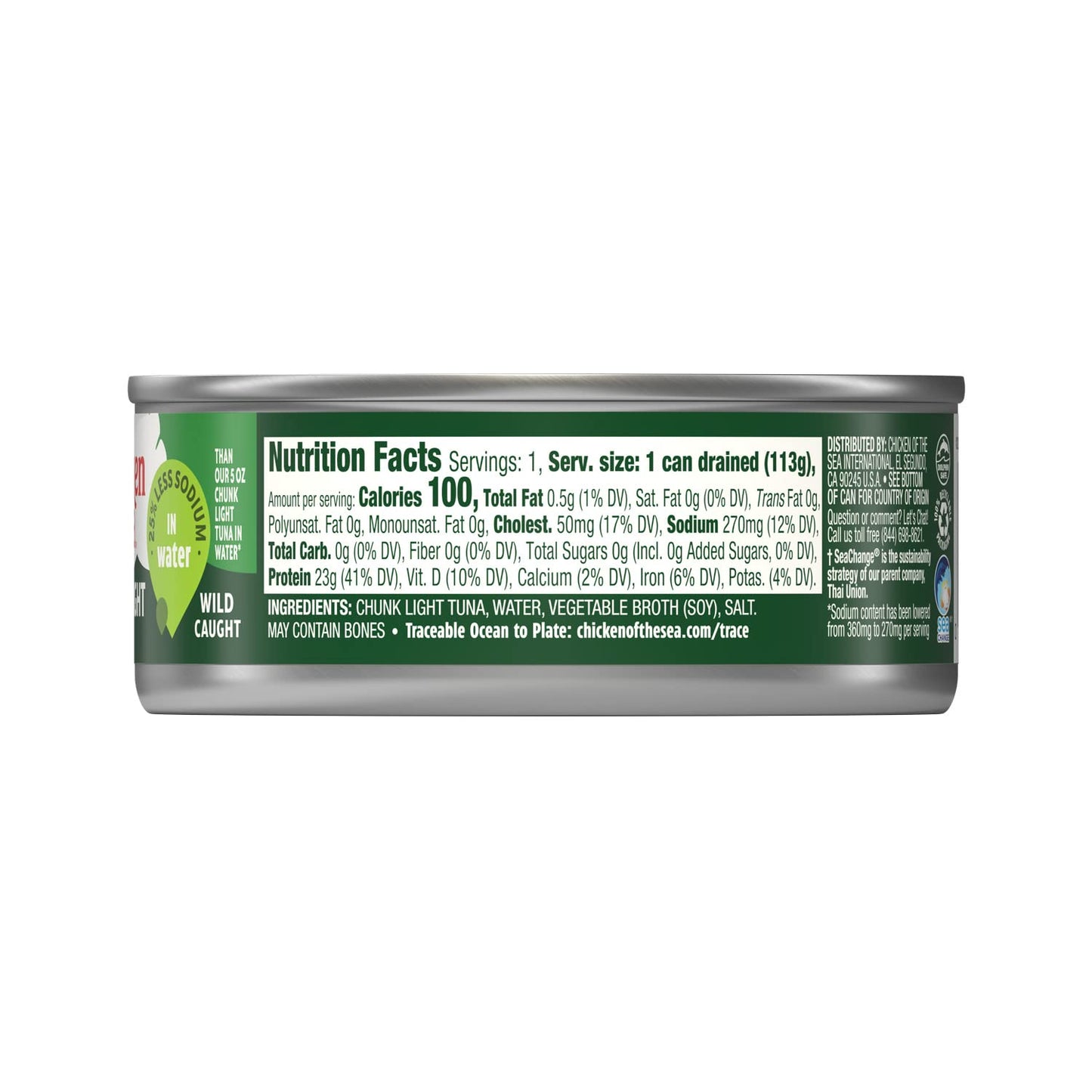 Chicken of the Sea Chunk Light Tuna in Water, 5 Ounce Cans (Pack of 10), Wild Caught Canned Tuna