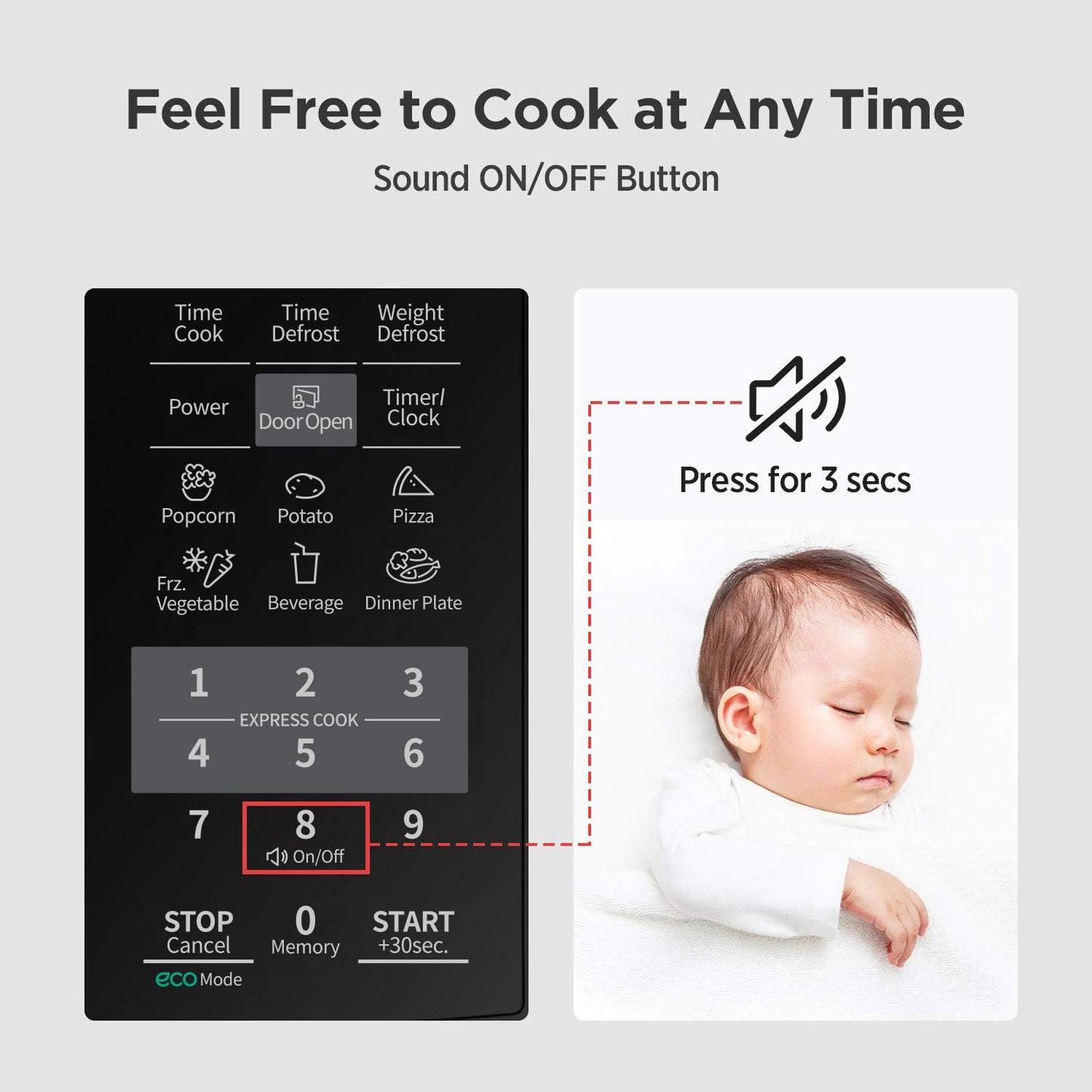 COMFEE EM720CPL-PMB Countertop Microwave Oven with Sound On/Off, ECO Mode and Easy One-Touch Buttons, 0.7 Cu Ft, Black