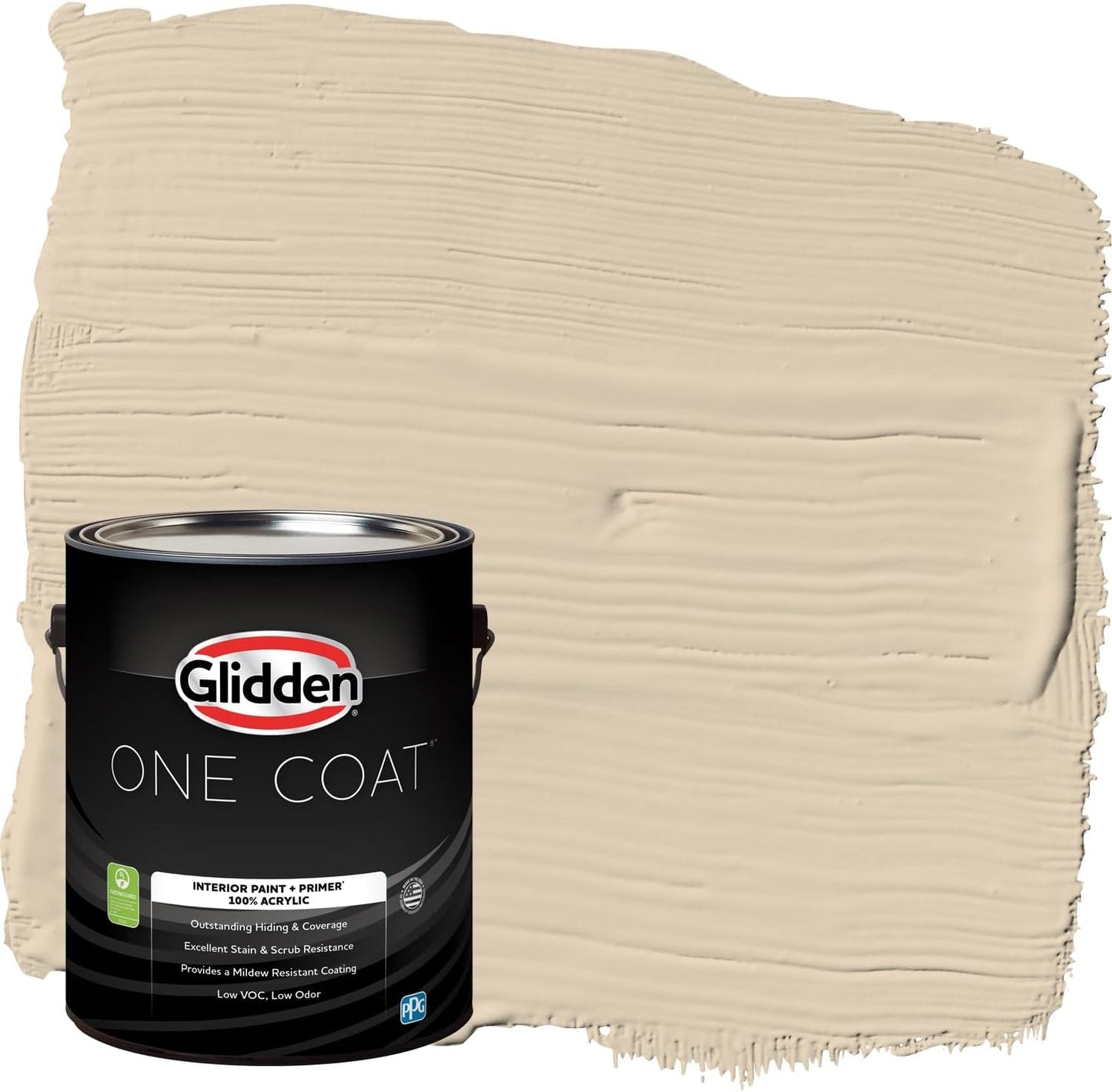 Glidden Interior Paint + Primer: Beige/Toasted Almond, One Coat, Semi-Gloss, 1-Quart