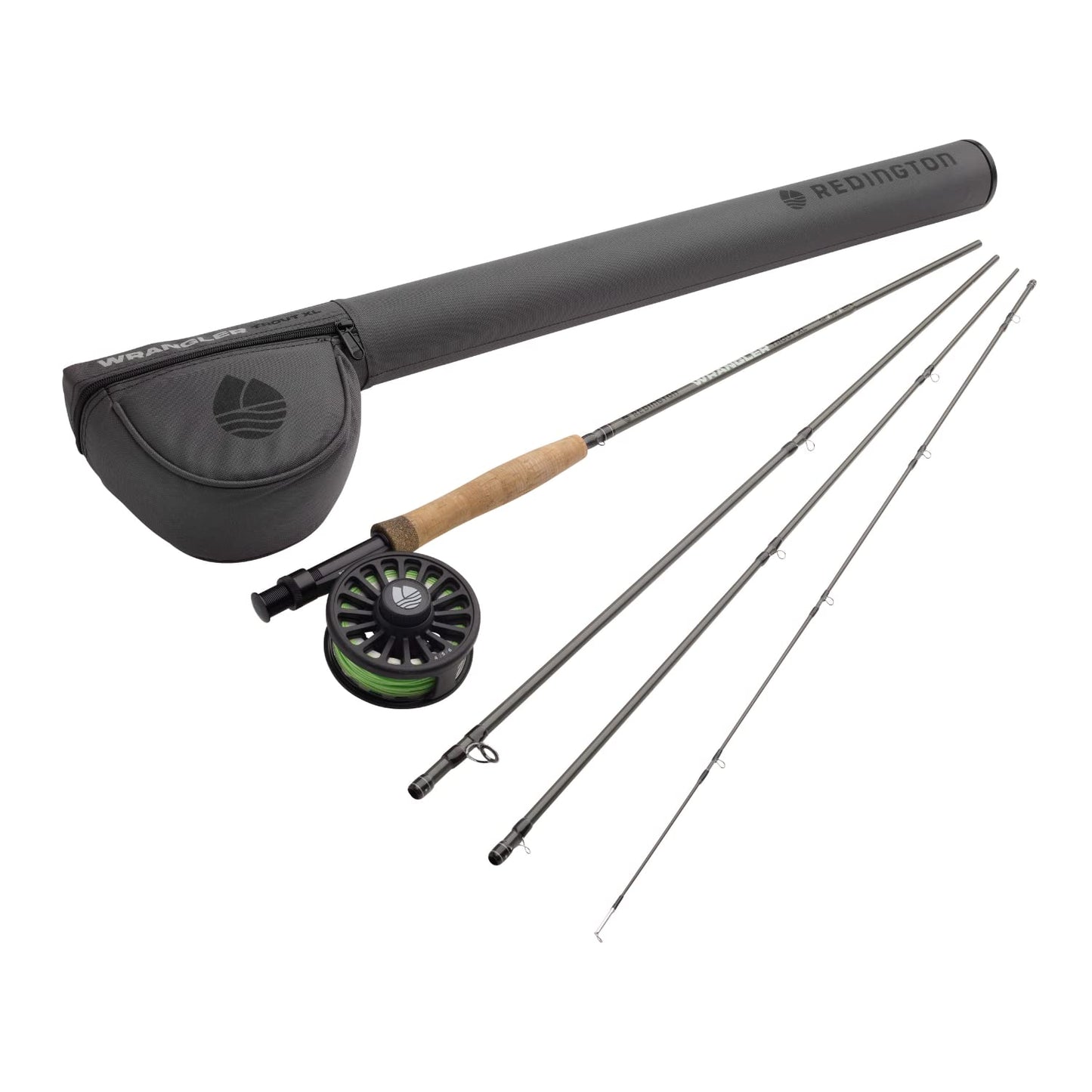 Redington Wrangler Fly Fishing Kit, Medium Fast Action Rod, Crosswater Reel, Fly Line, Leader, & Carrying Case