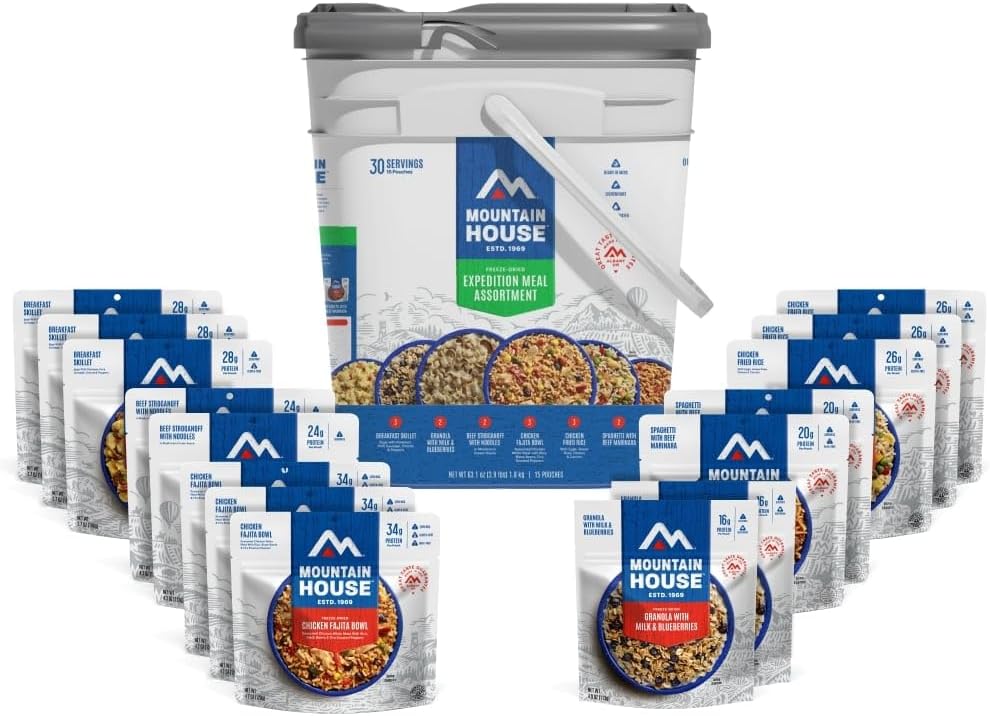 Mountain House Expedition Bucket | Freeze Dried Backpacking & Camping Food | 30 Servings, New! Classic Buccket