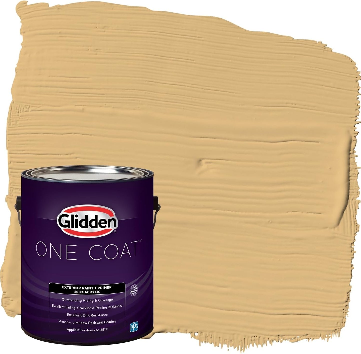 Glidden Exterior Paint + Primer: Beige/Pony Tail, One Coat, Semi-Gloss, 1-Gallon