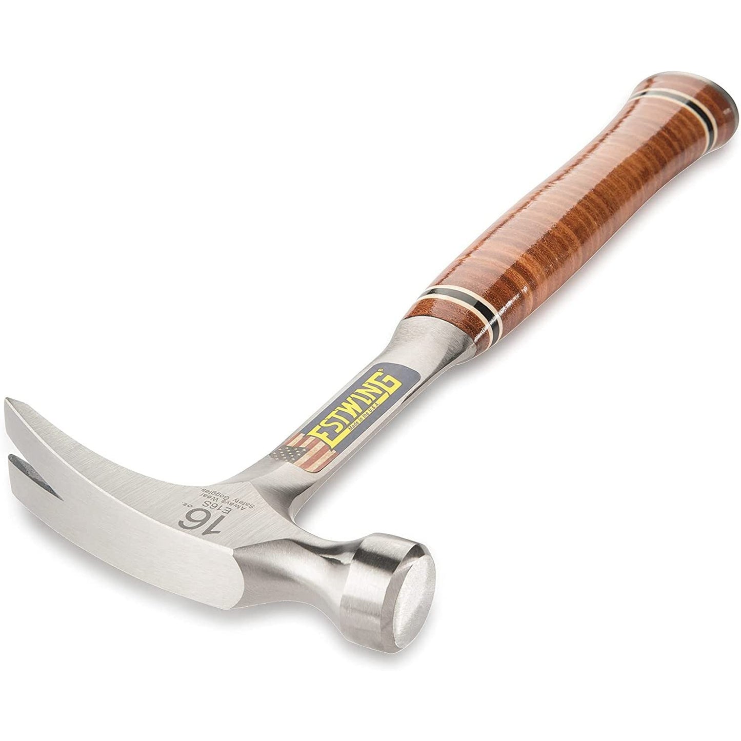 Estwing Hammer - 20 oz Straight Rip Claw with Smooth Face & Genuine Leather Grip - E20S