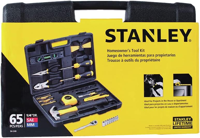 STANLEY Tool Set, Home/Mechanics, 65 Piece (94-248),Black