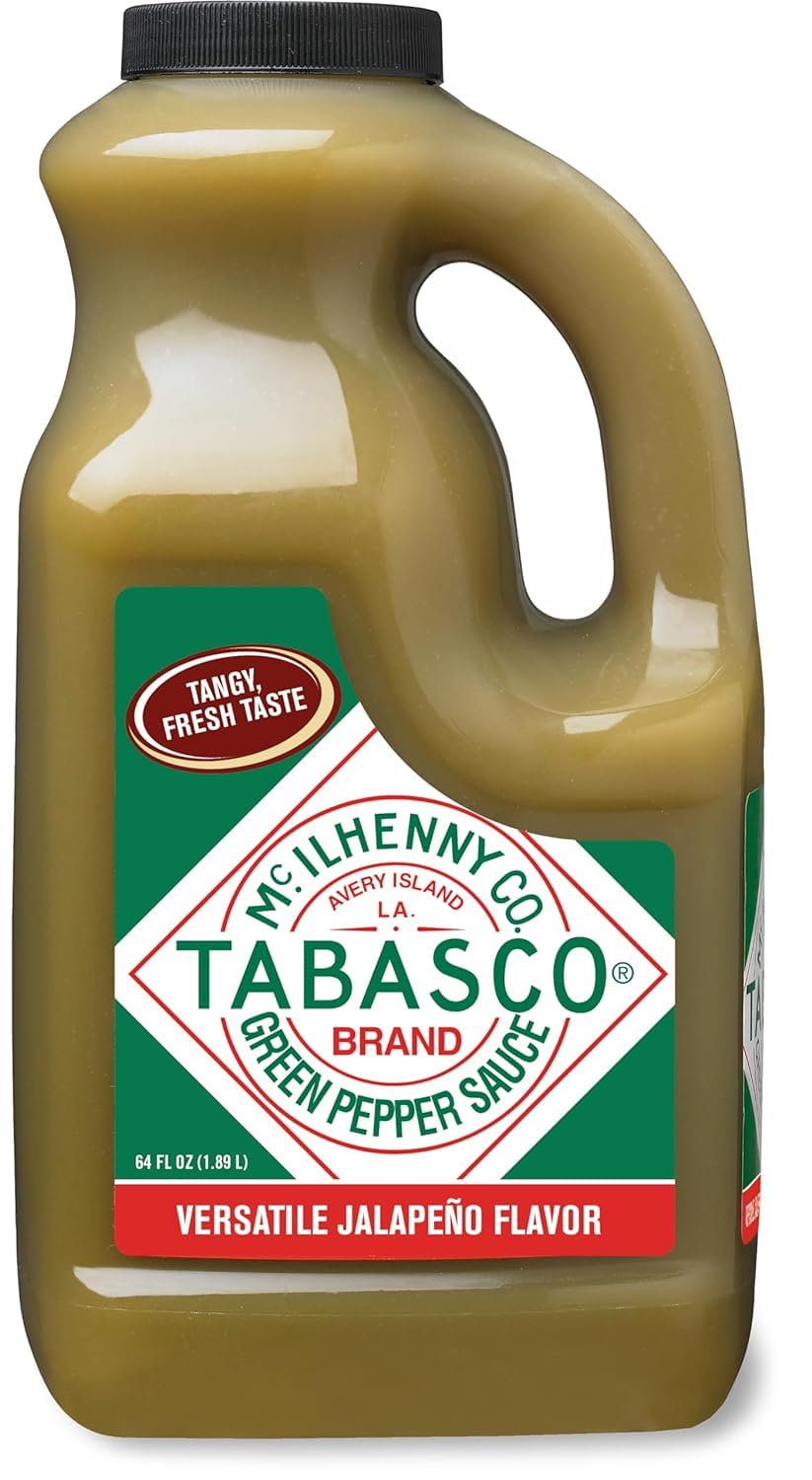 TABASCO Brand Original Red Pepper Hot Sauce, Medium Heat, Bulk Plastic Jug, Classic & Versatile, Three Simple Ingredients, For Large Recipes & Marinades, Great on Everything, 128 Fl Oz (Pack of 1)